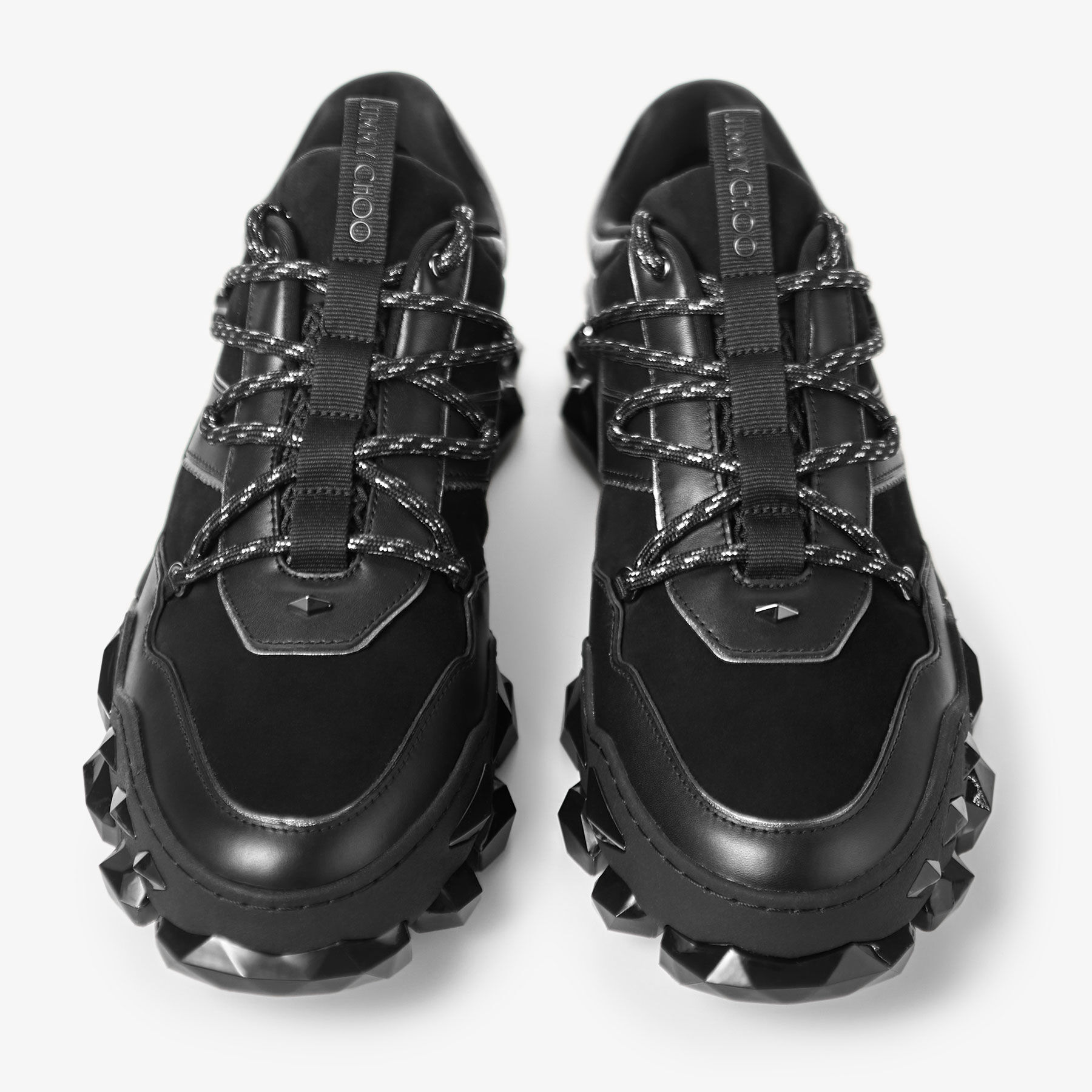 Diamond X II M Black Leather Trainers