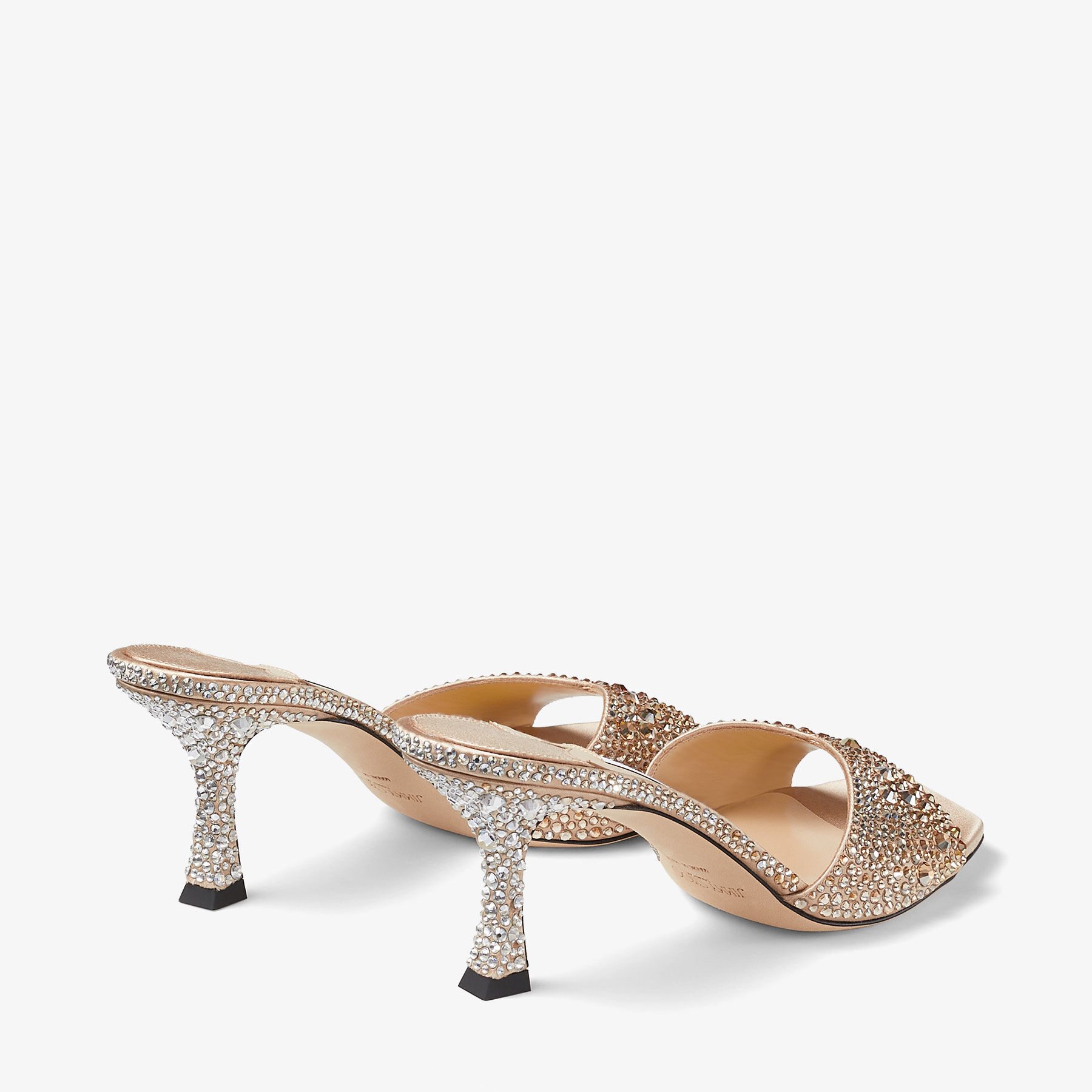 Skye 70 Gold Satin Crystal Sandals