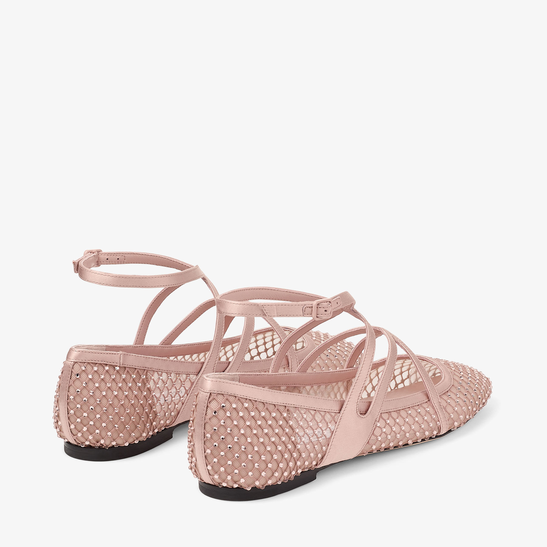 Astoria Flat Macaron Satin Crystal Flats