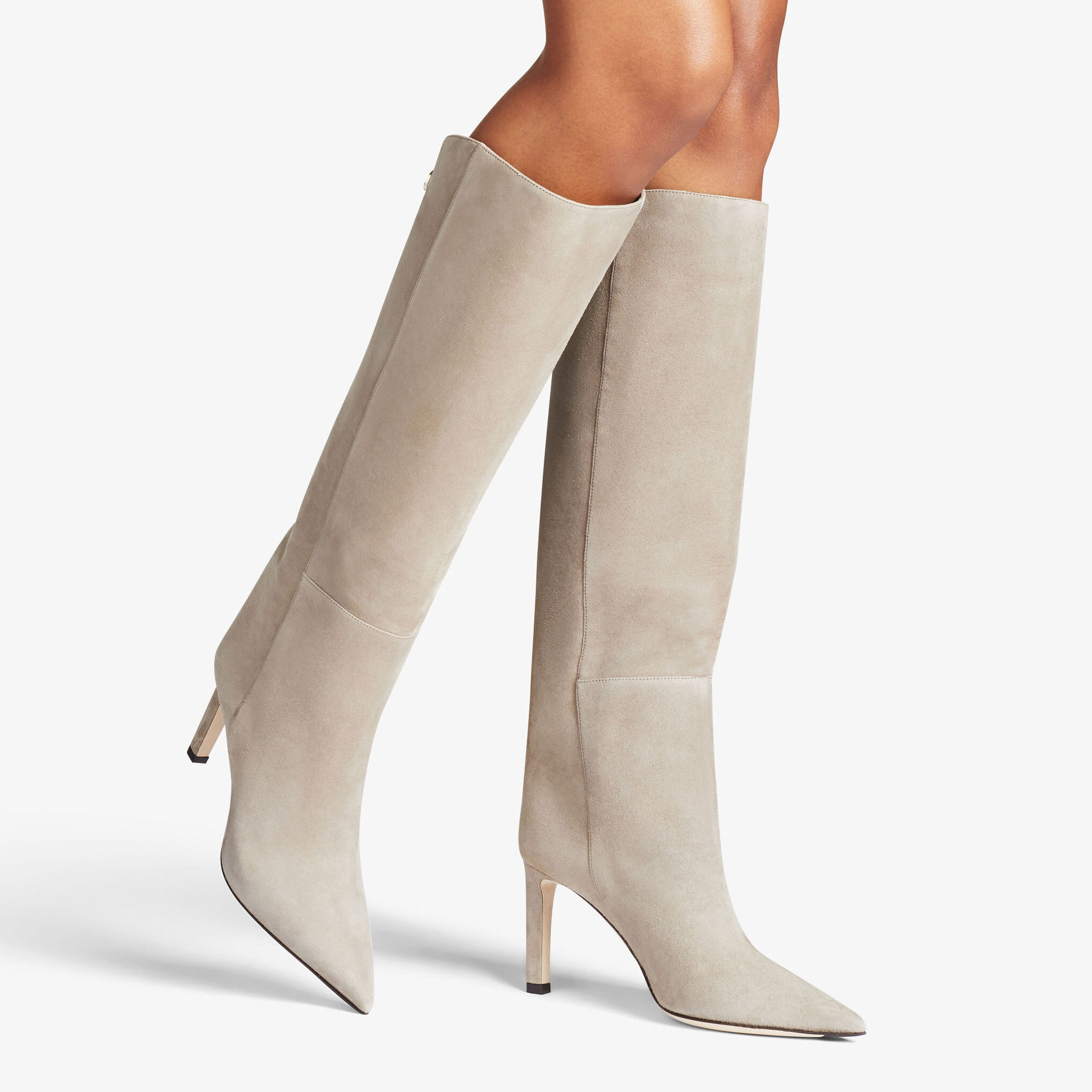 Alizze Knee Boot 85 Taupe Suede Knee-High Boots