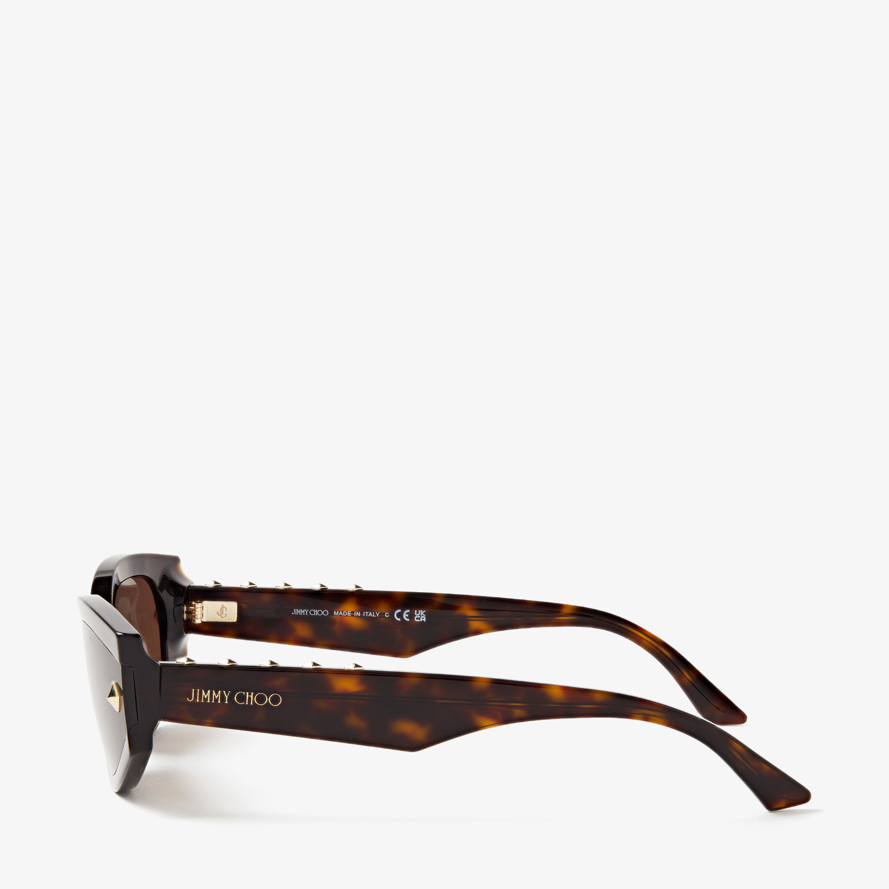 Skylar Brown Havana Oval Sunglasses with Studs