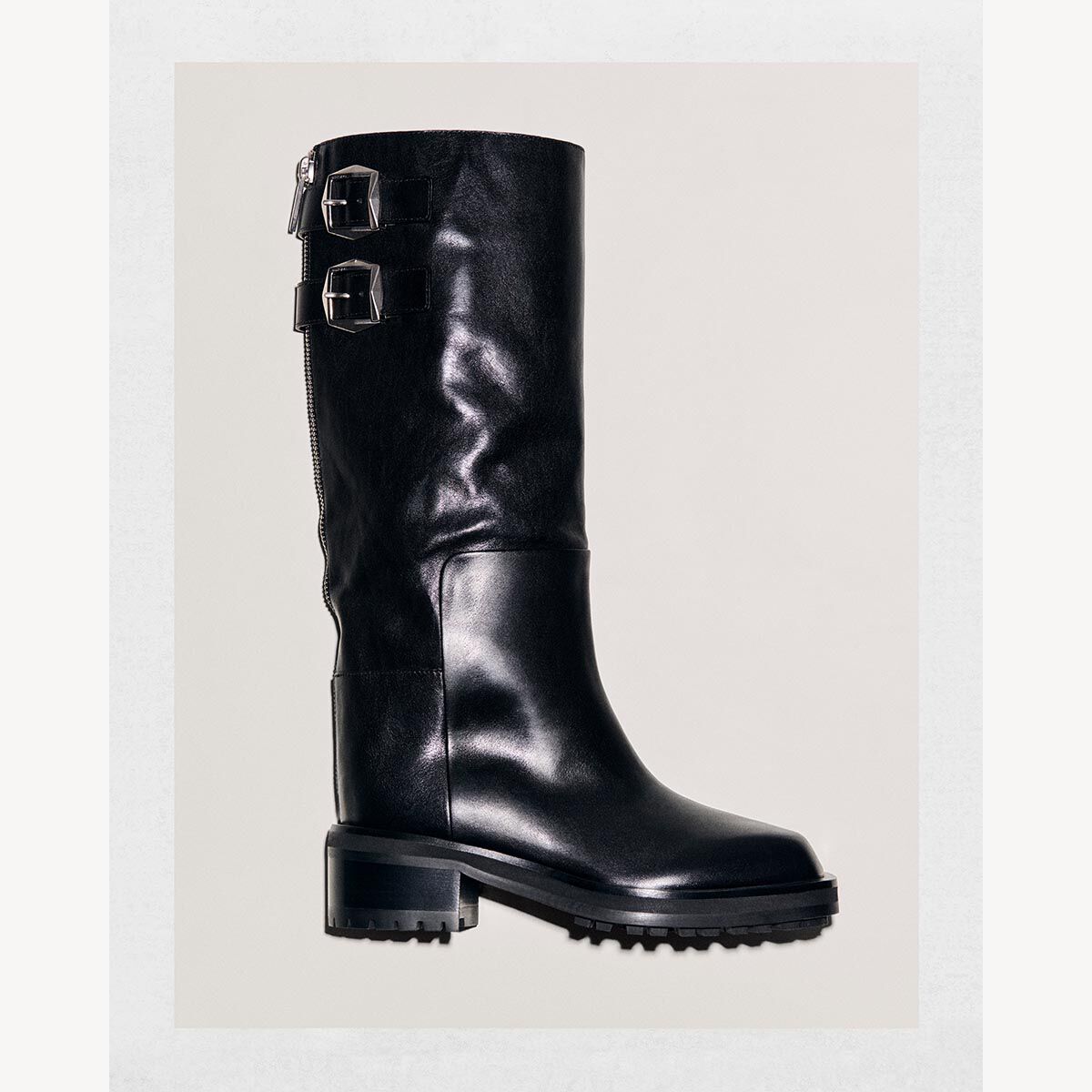 Brooklyn Knee Boot 50 Black Leather Knee-High Boots