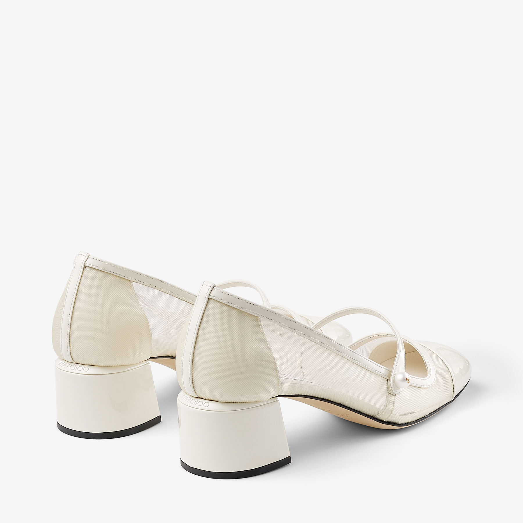 Elisa 45 Latte Patent and Mesh Pumps