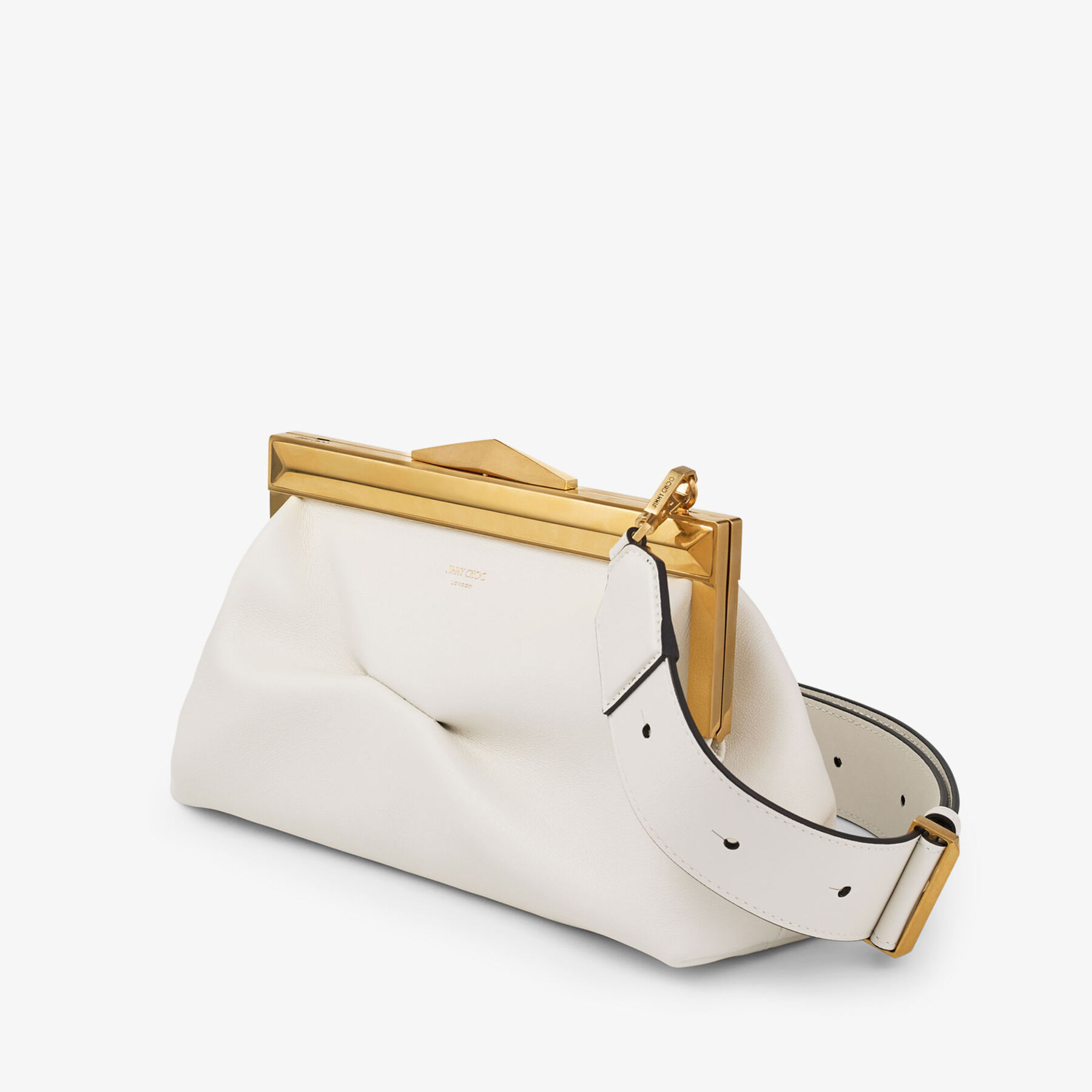 Diamond Frame Clutch S Latte Leather Clutch Bag