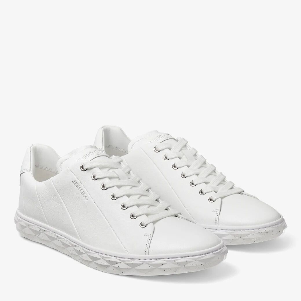 Diamond Light M White Nappa Leather Low-Top Trainers with Flecked Sole