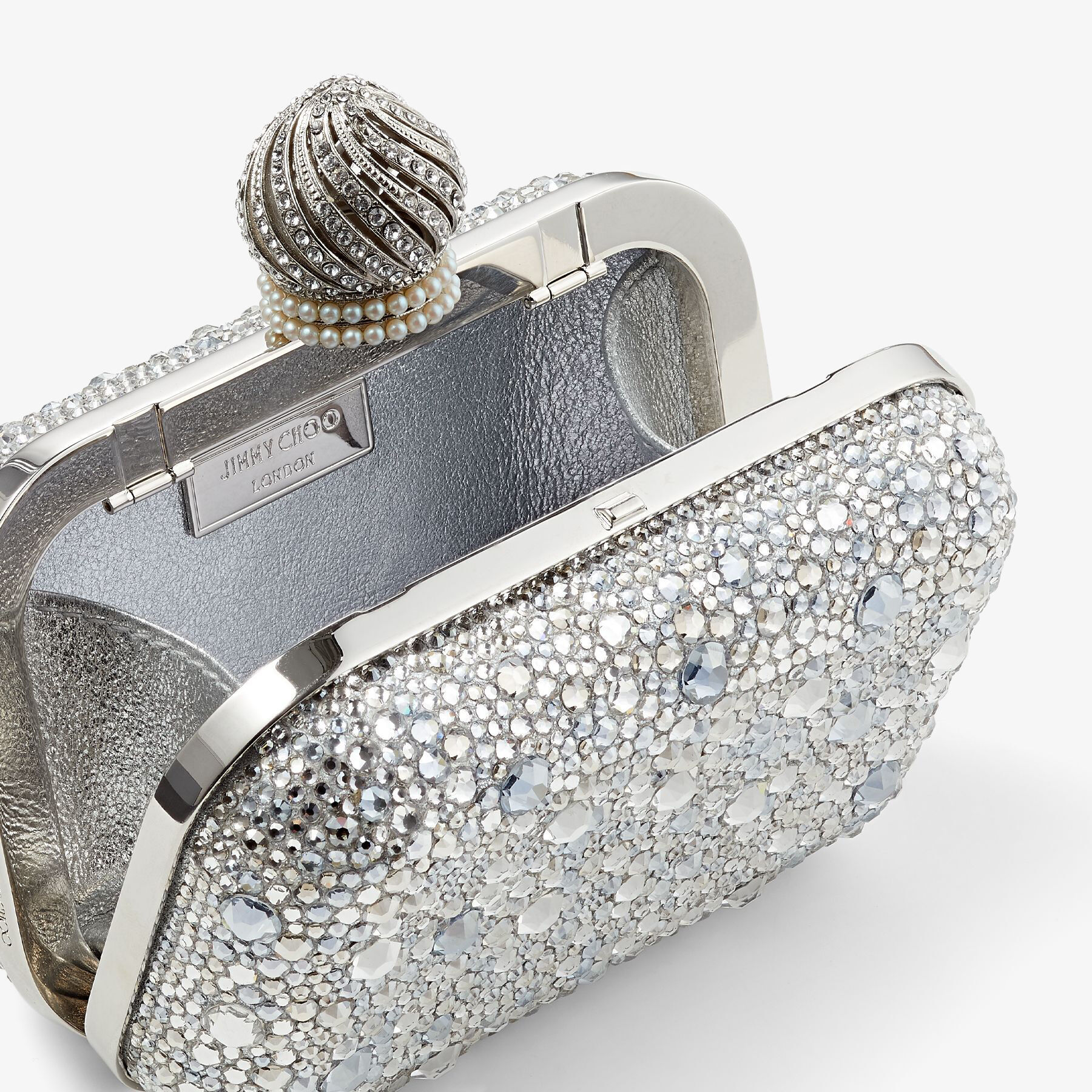 Micro Cloud Crystal Suede Mini Bag with Crystal Dome Clasp