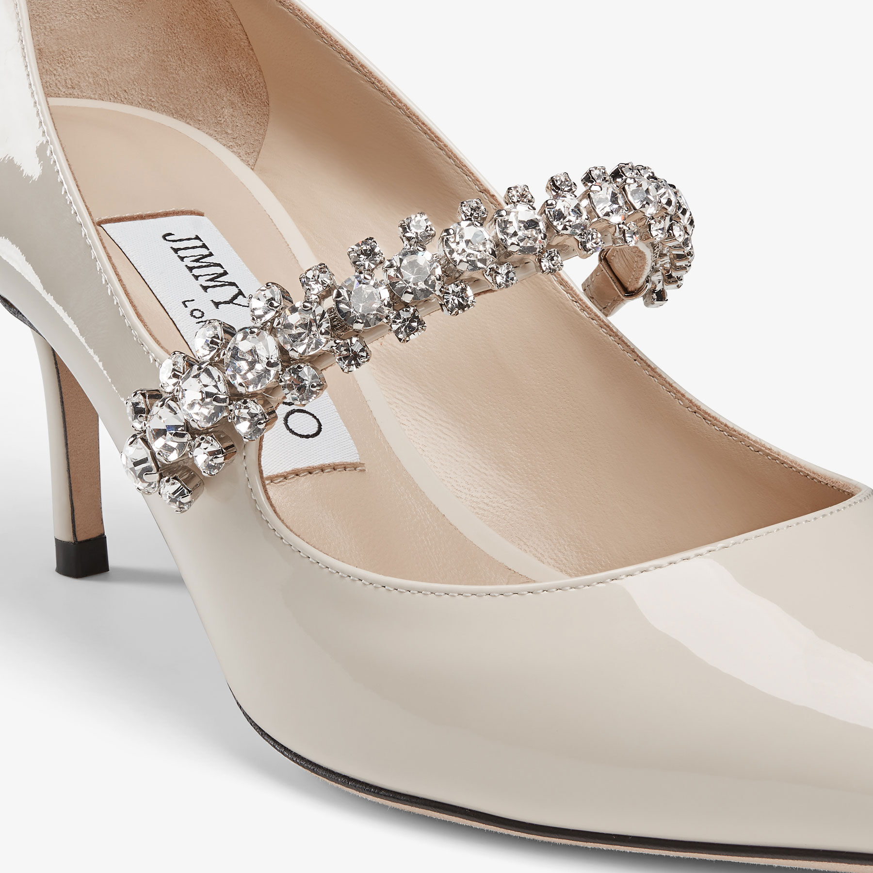 Bing Pump 65 Linen Patent Leather Pumps with Crystals