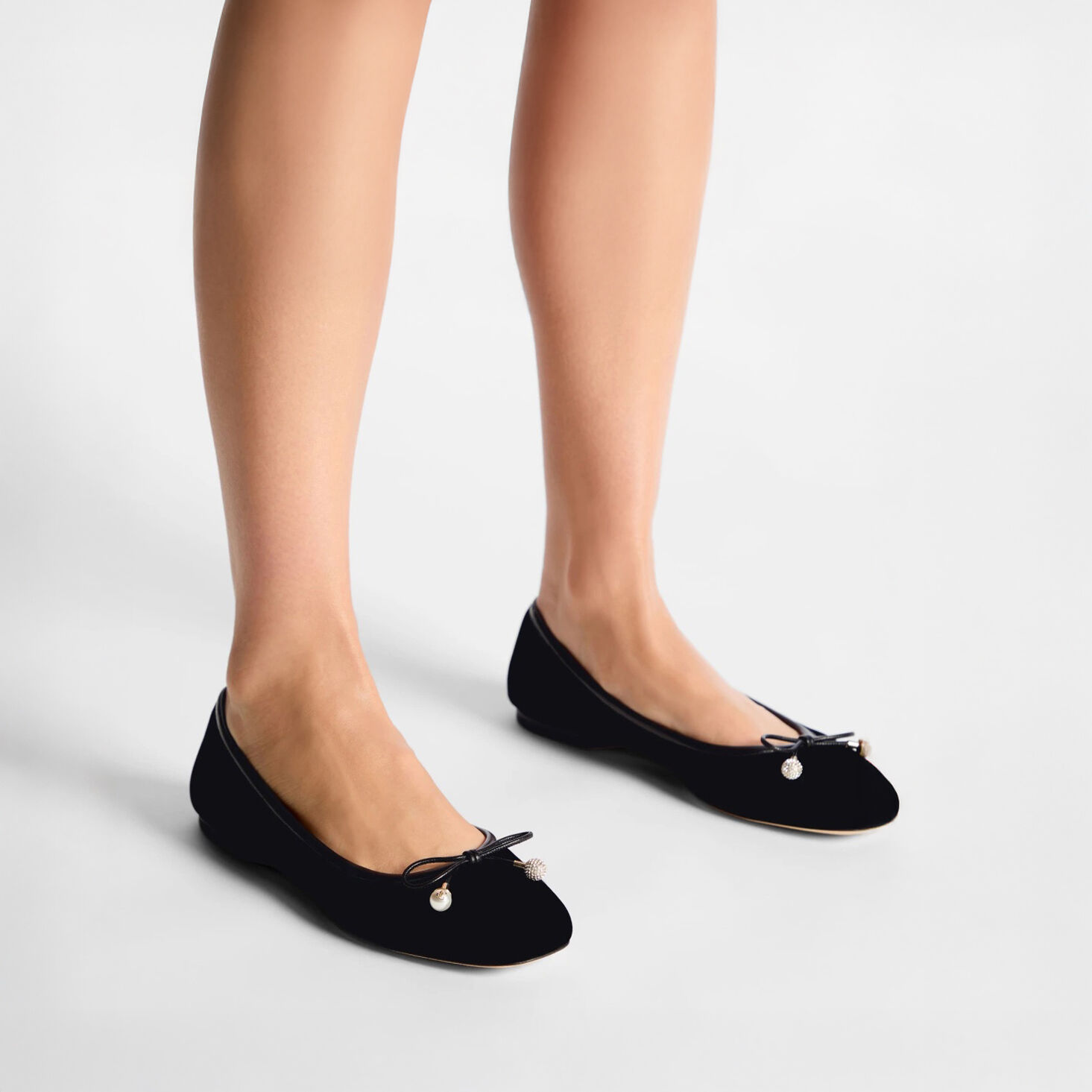 Elme Flat Black Velvet Flats
