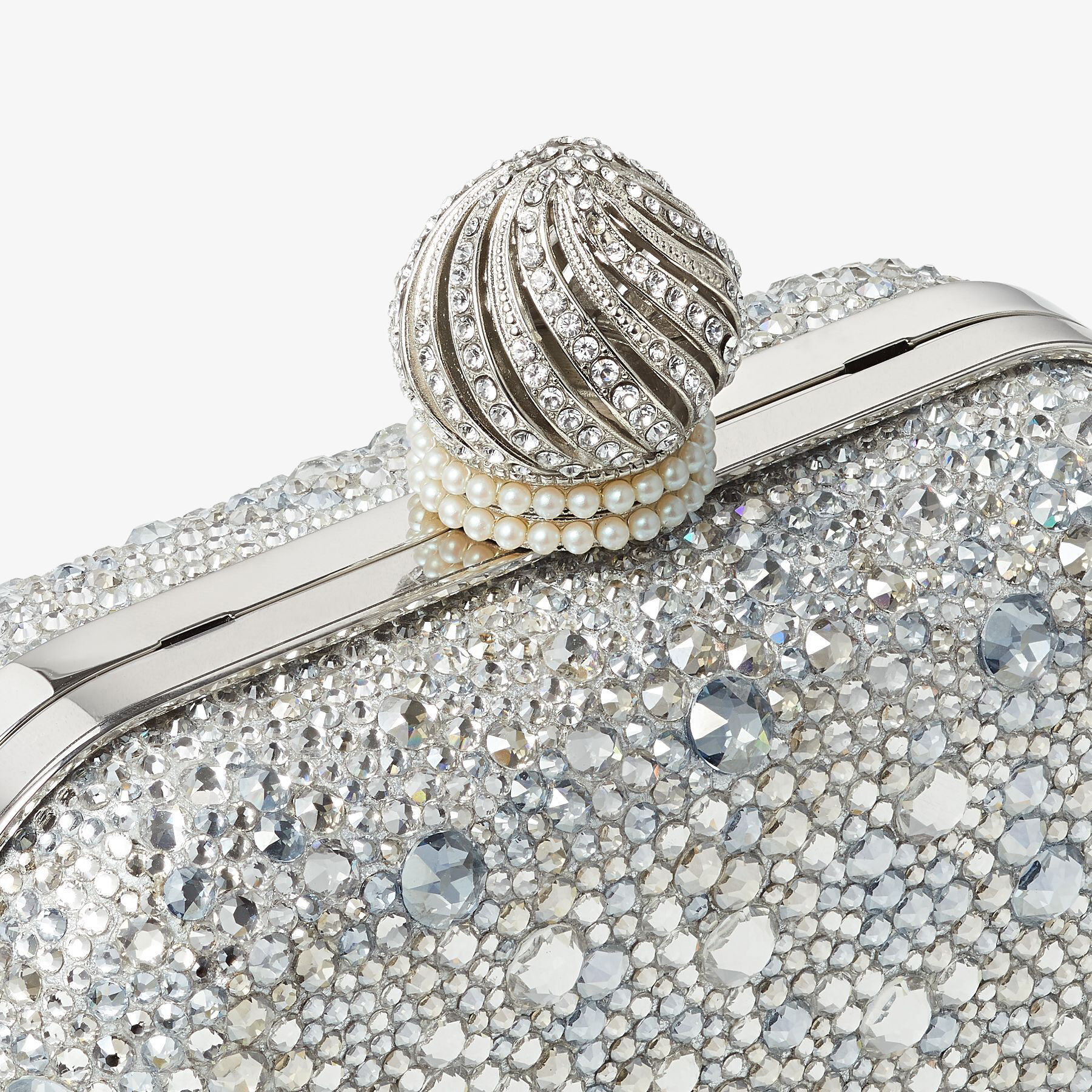 Micro Cloud Crystal Suede Mini Bag with Crystal Dome Clasp