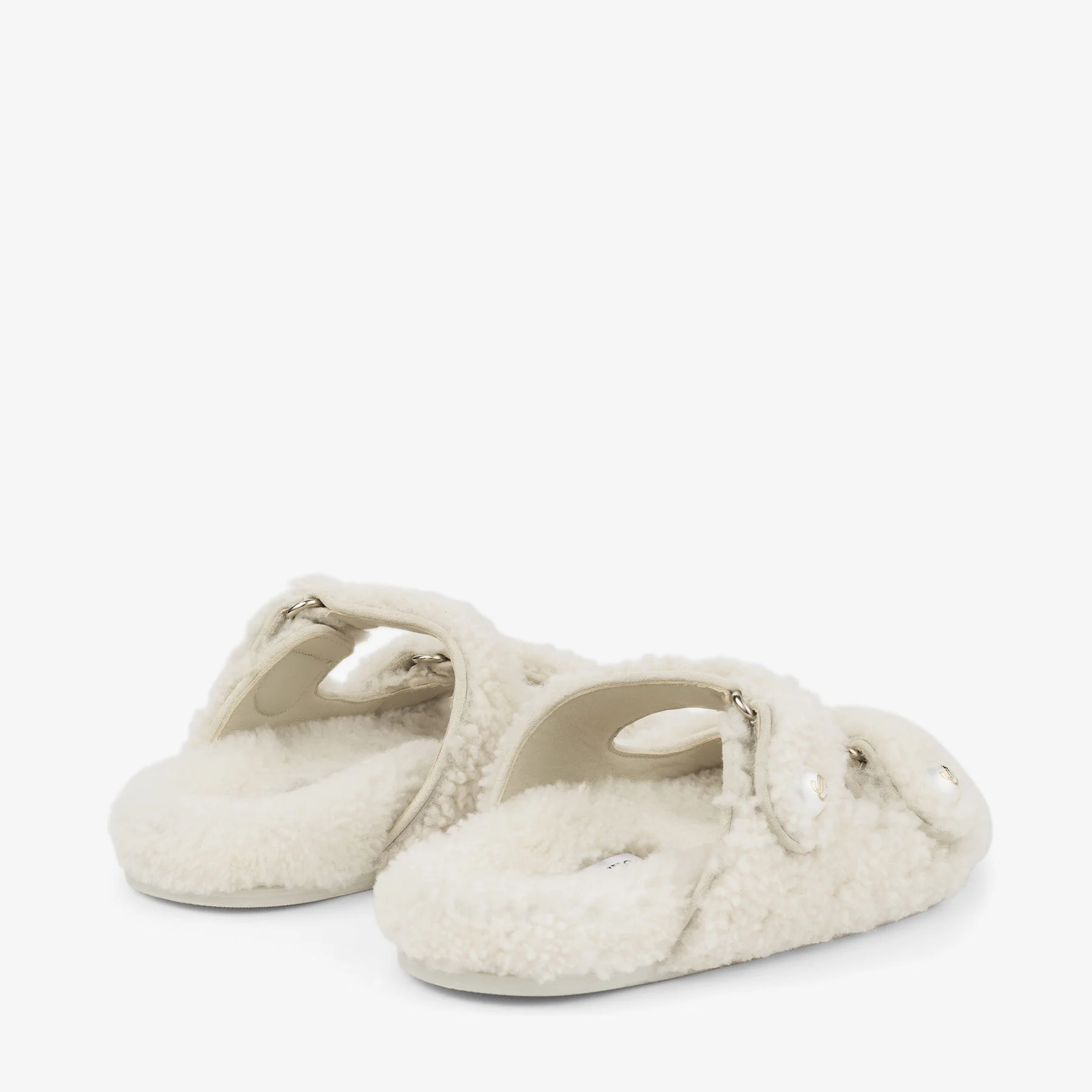 Fayence Sandal Natural Curly Shearling Sandals