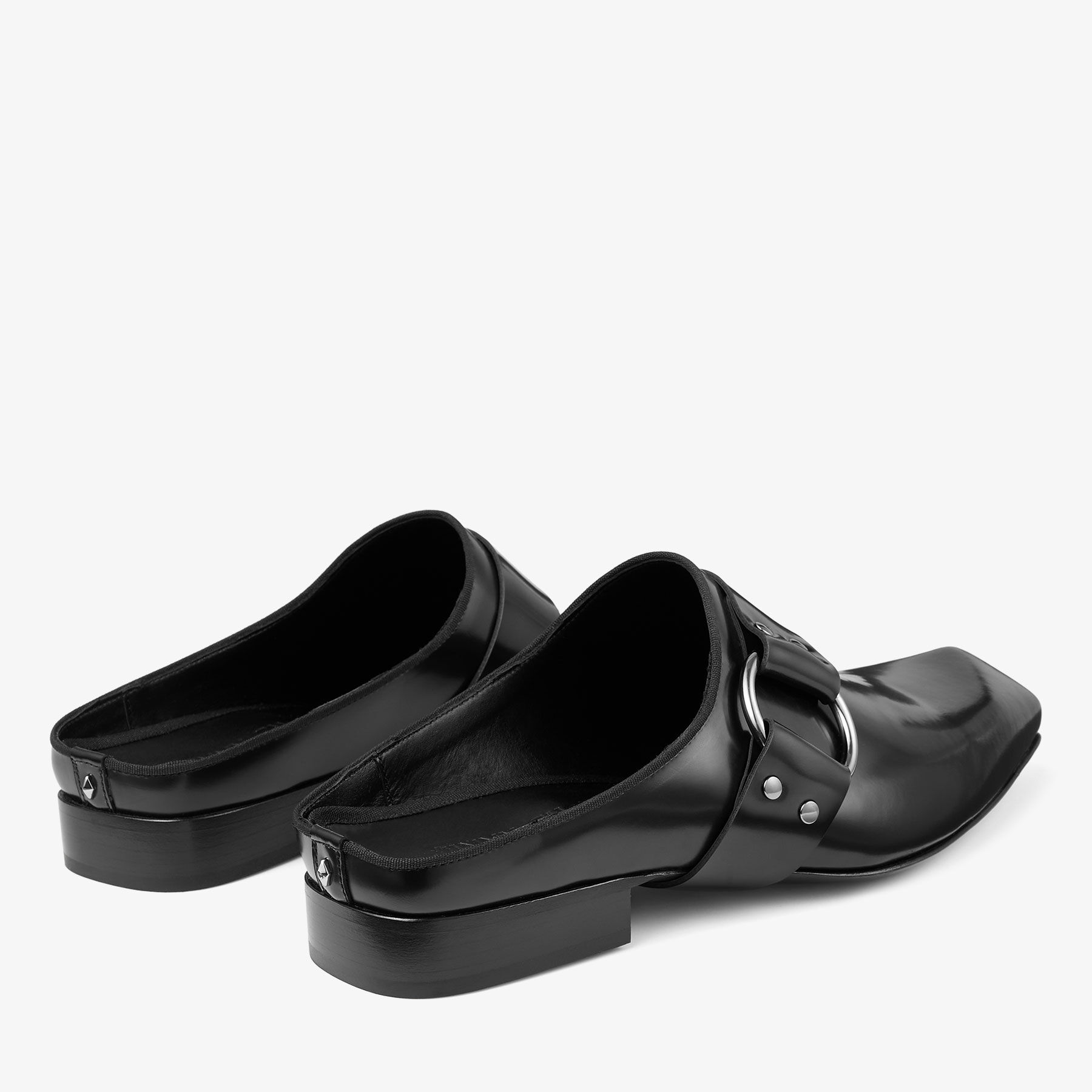Prism Mule Black Leather Mules