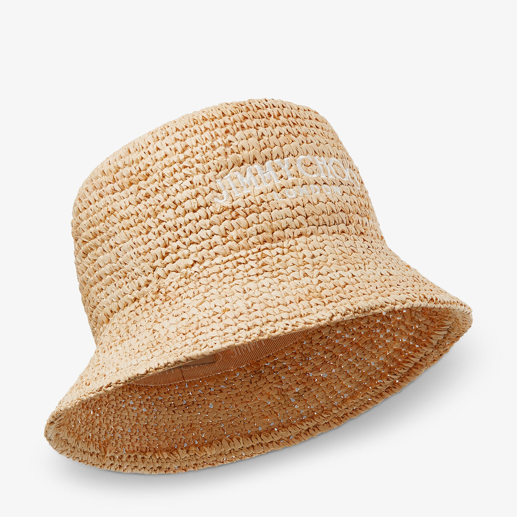 Atena Natural Raffia Embroidered Bucket Hat
