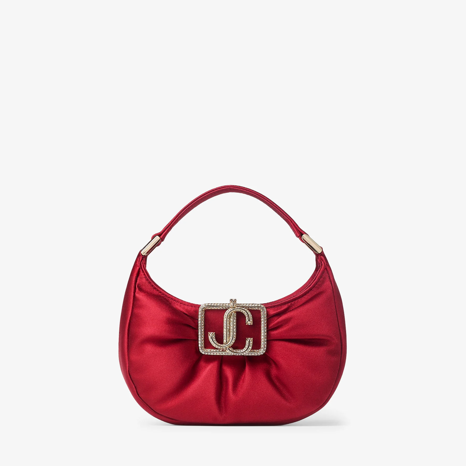Edie Hobo Mini Ruby Red Satin Mini Bag