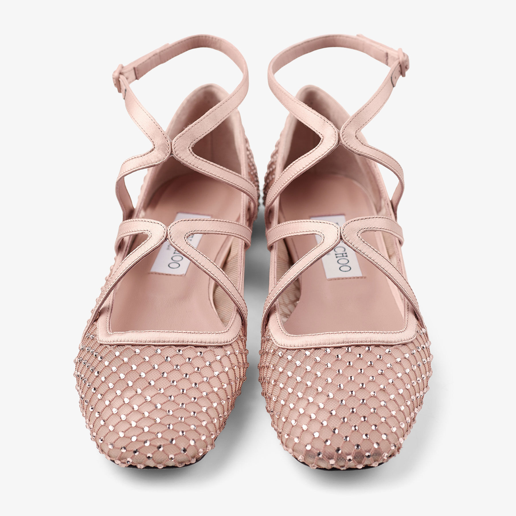 Astoria Flat Macaron Satin Crystal Flats