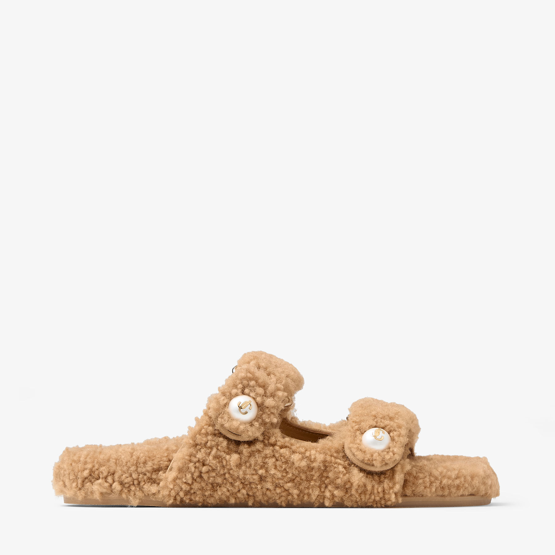 Fayence Sandal Rattan Curly Shearling Sandals