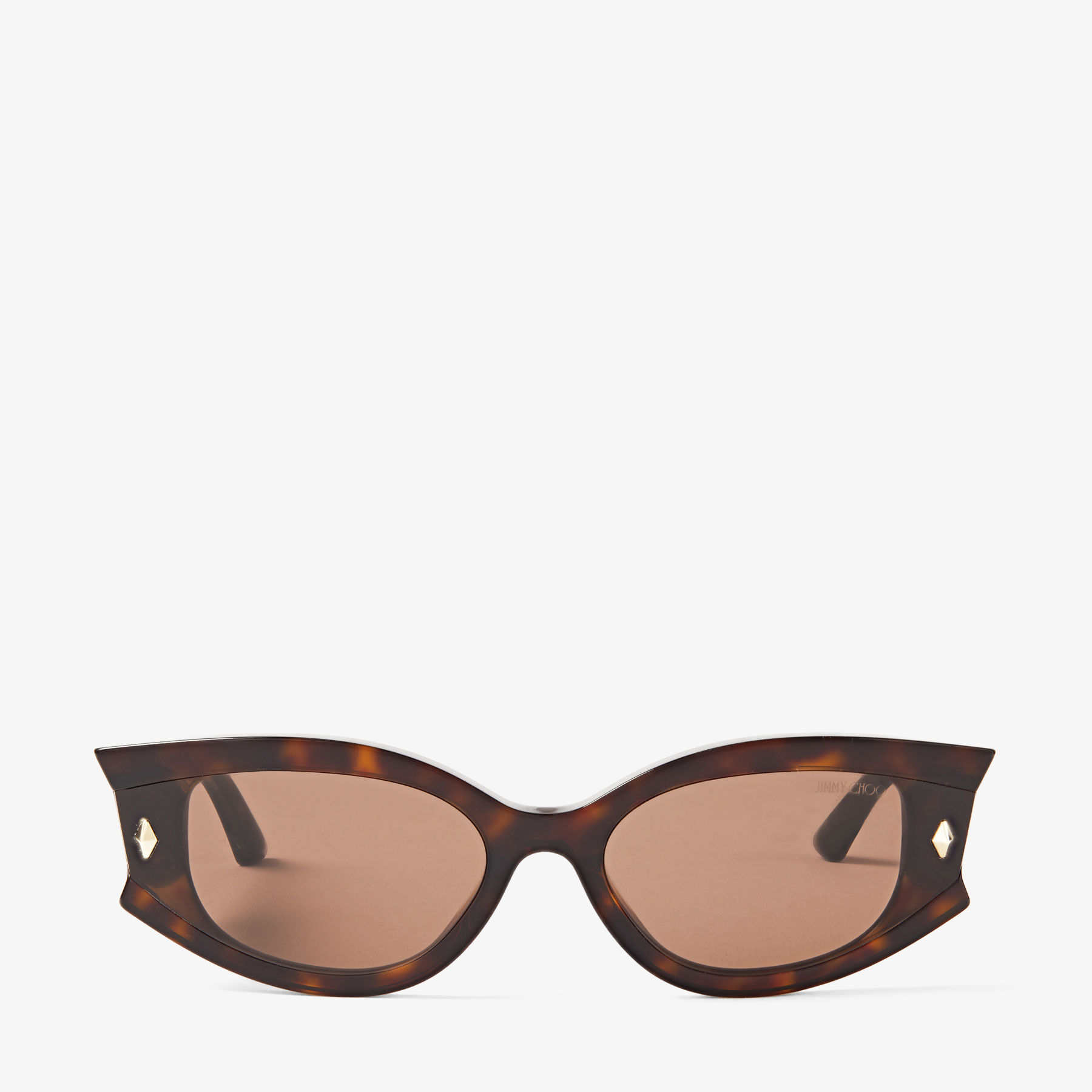 Skylar Brown Havana Oval Sunglasses with Studs