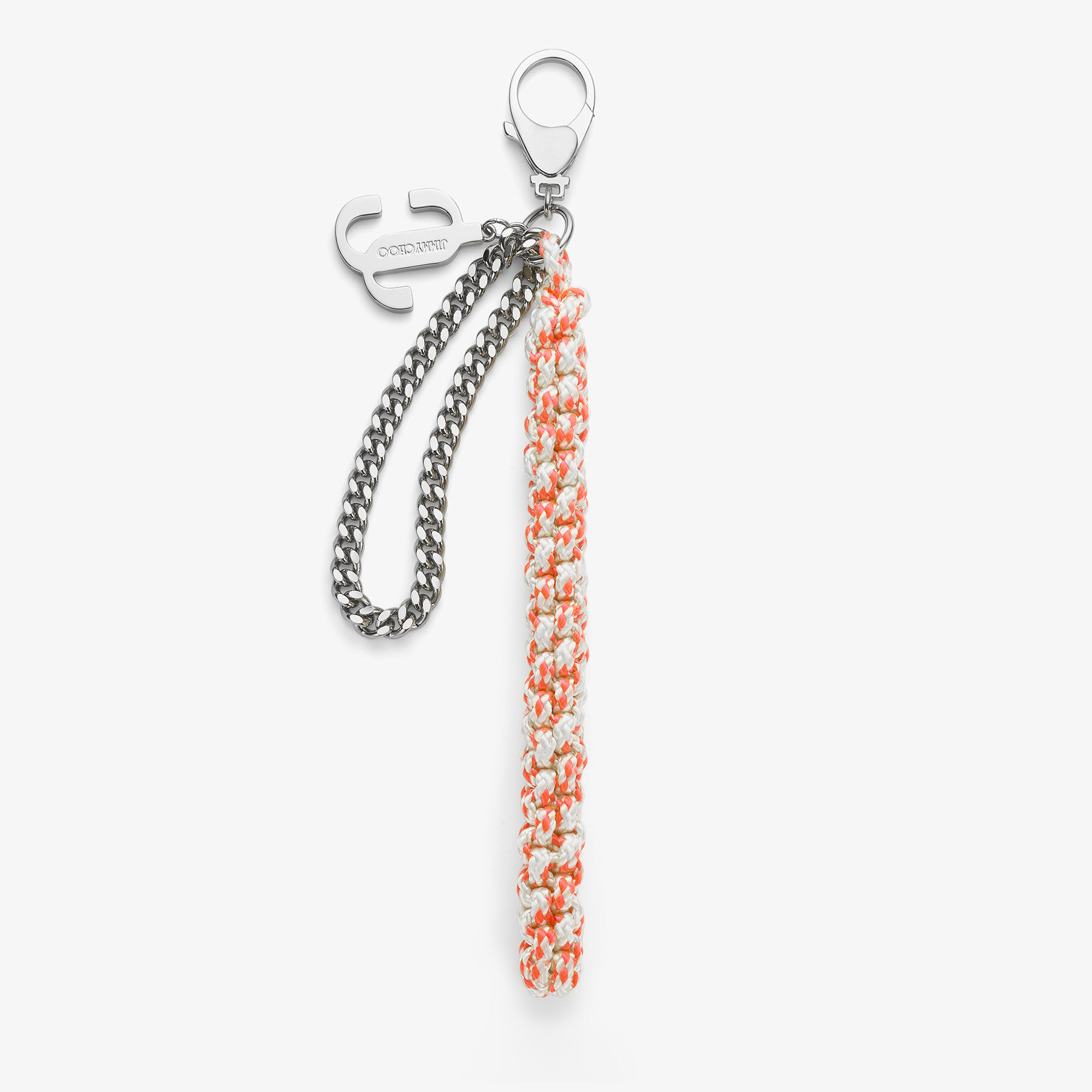 JC Multi Charm Orange & Candy Pink Braided Rope Bag Charm
