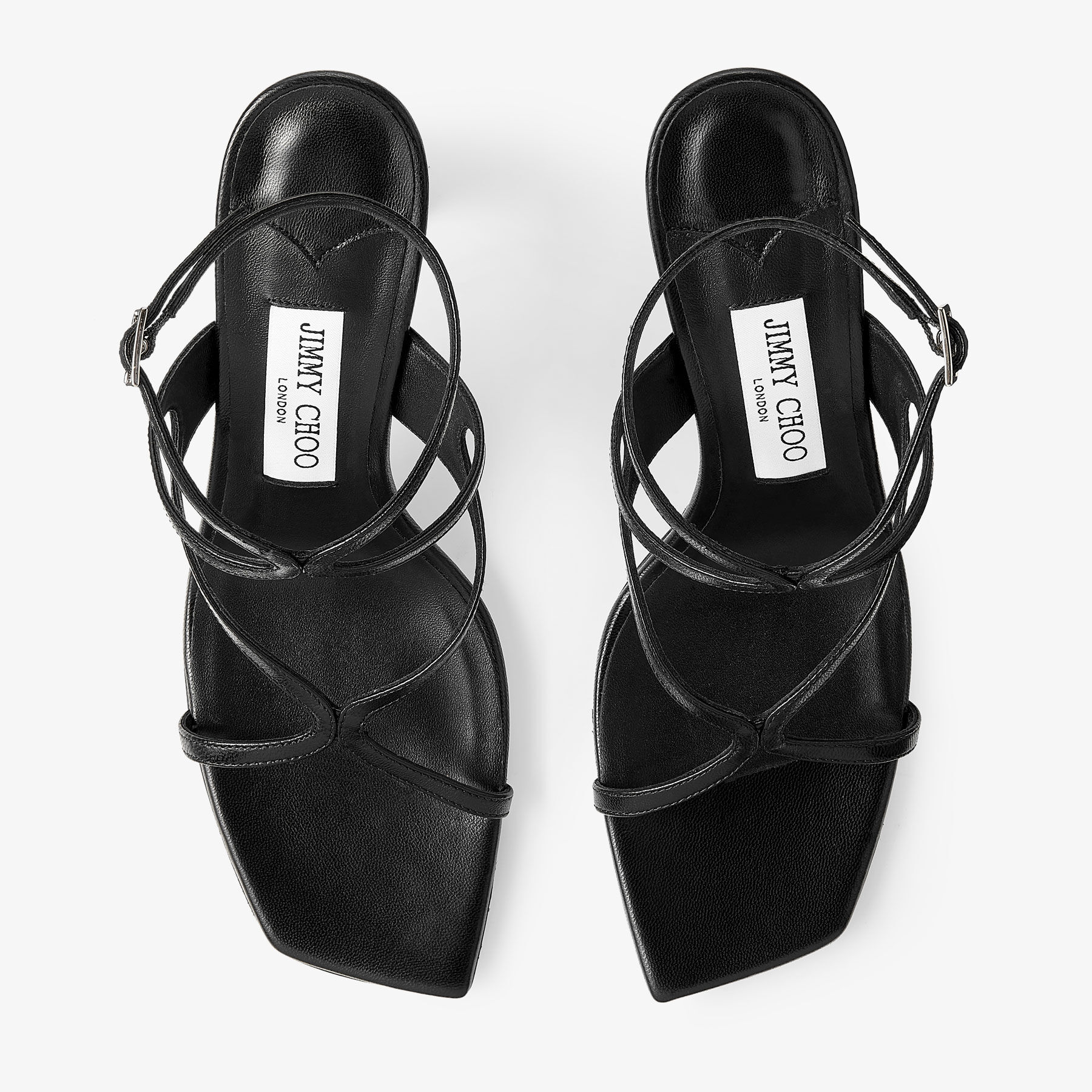 Azie 85 Black Nappa Leather Sandals