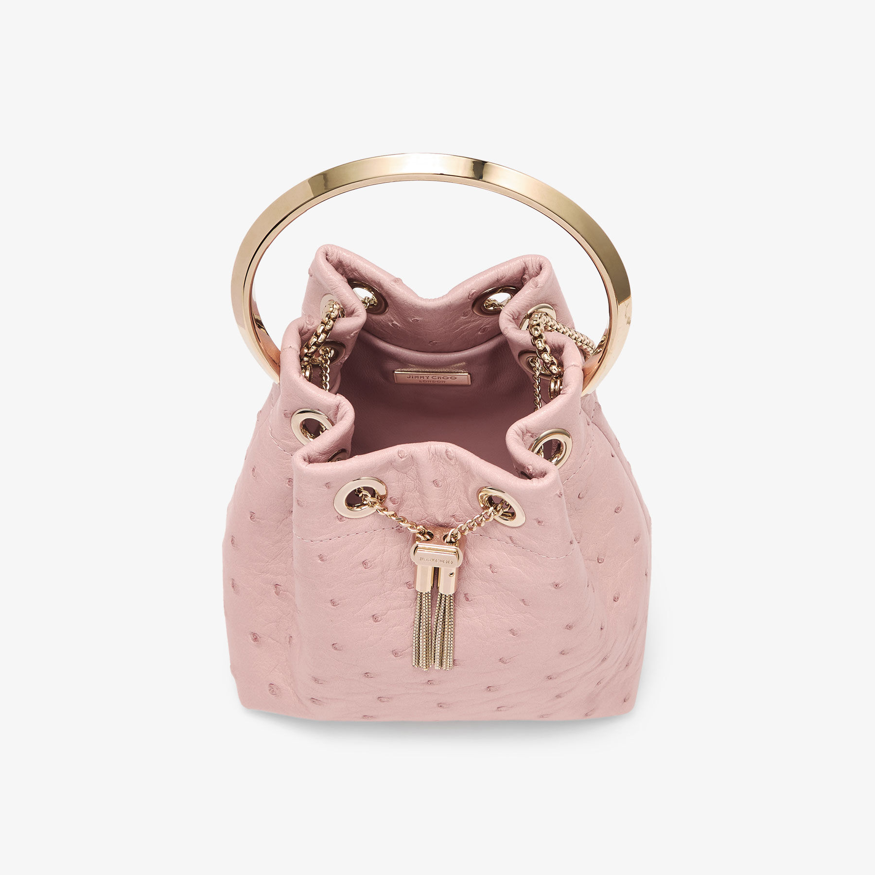 Bon Bon Rose Ostrich Leather Bag