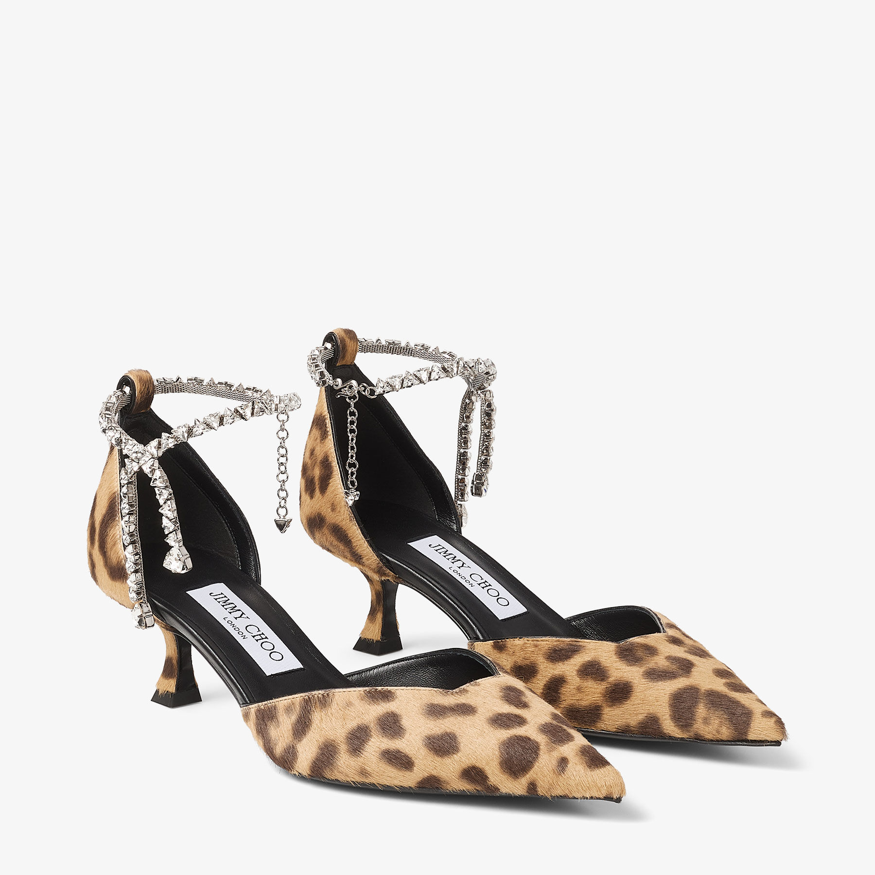 Stevie 50 Natural Leopard Print Pony Pumps