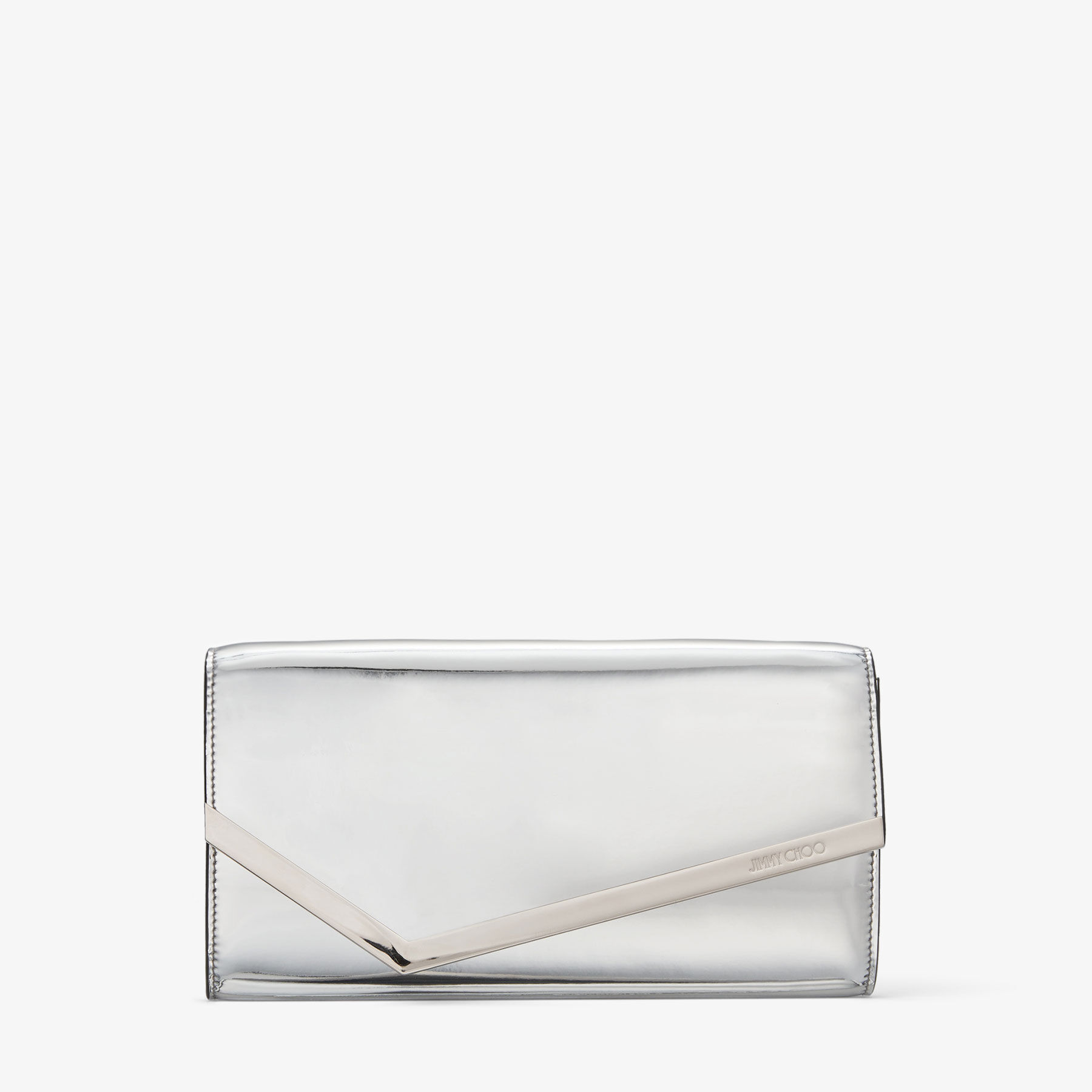 Emmie Silver Mirror Fabric Clutch Bag