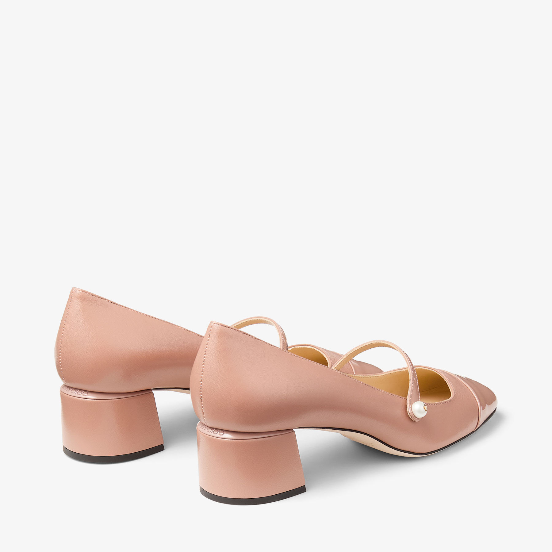 Elisa 45 Ballet Pink Nappa and Patent Leather Pumps
