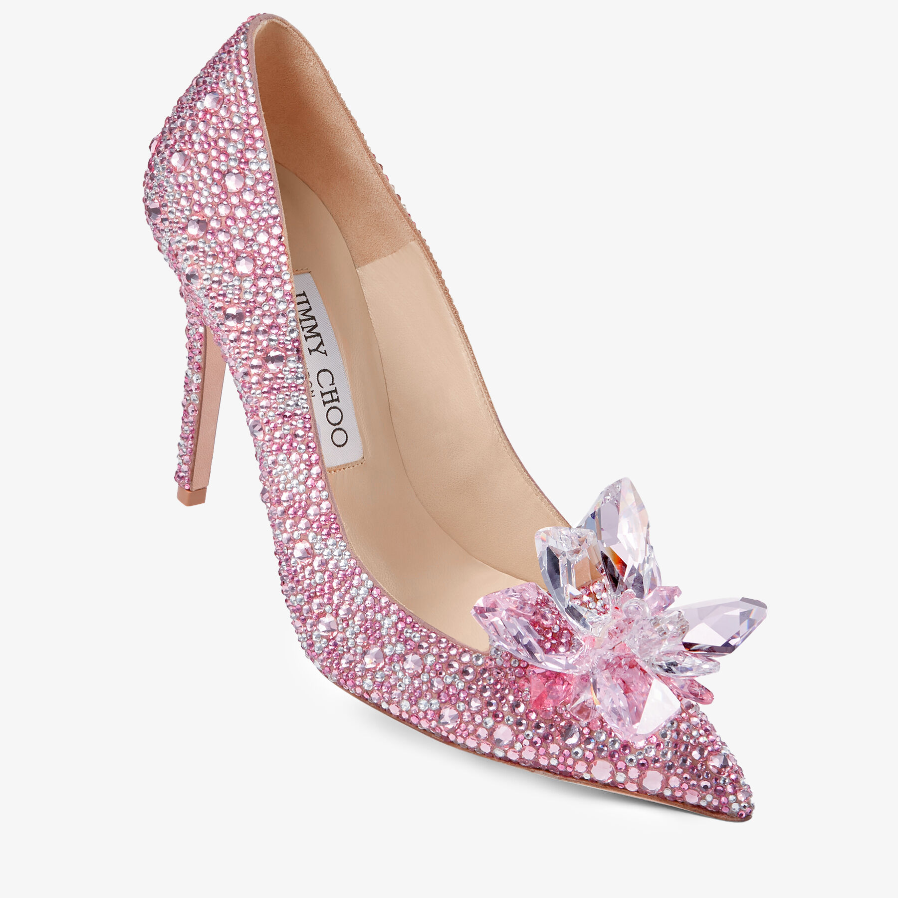 Avril Rose Mix Suede and Crystal Covered Pointy Toe Pumps