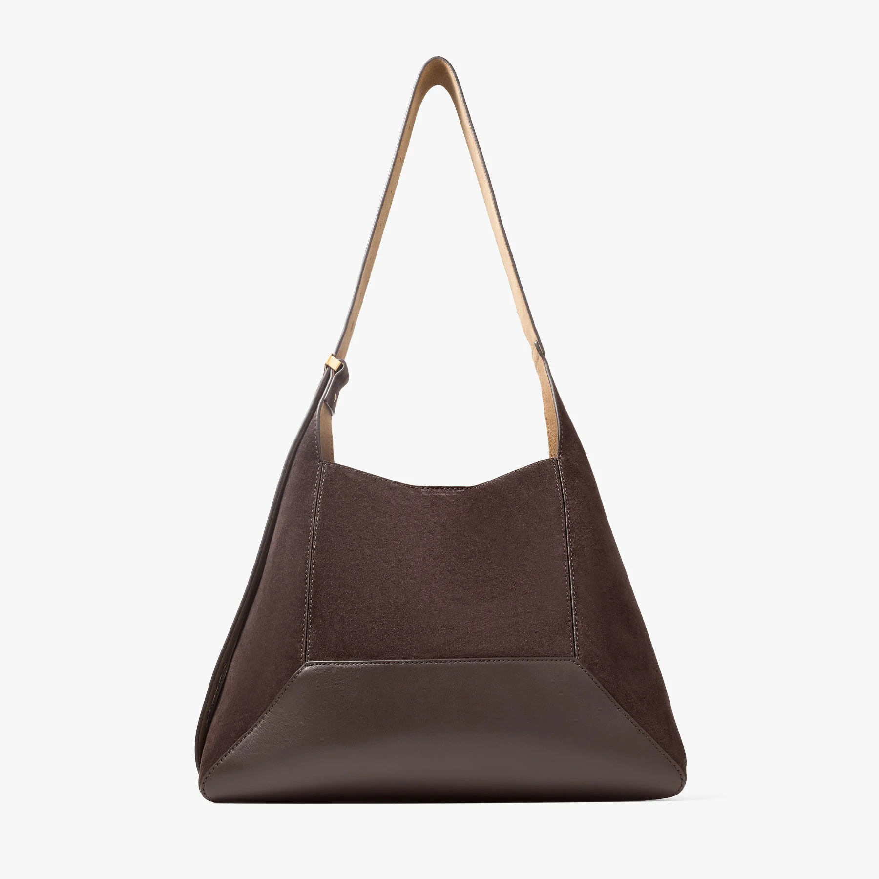 Diamond Hobo M Coffee Suede Shoulder Bag