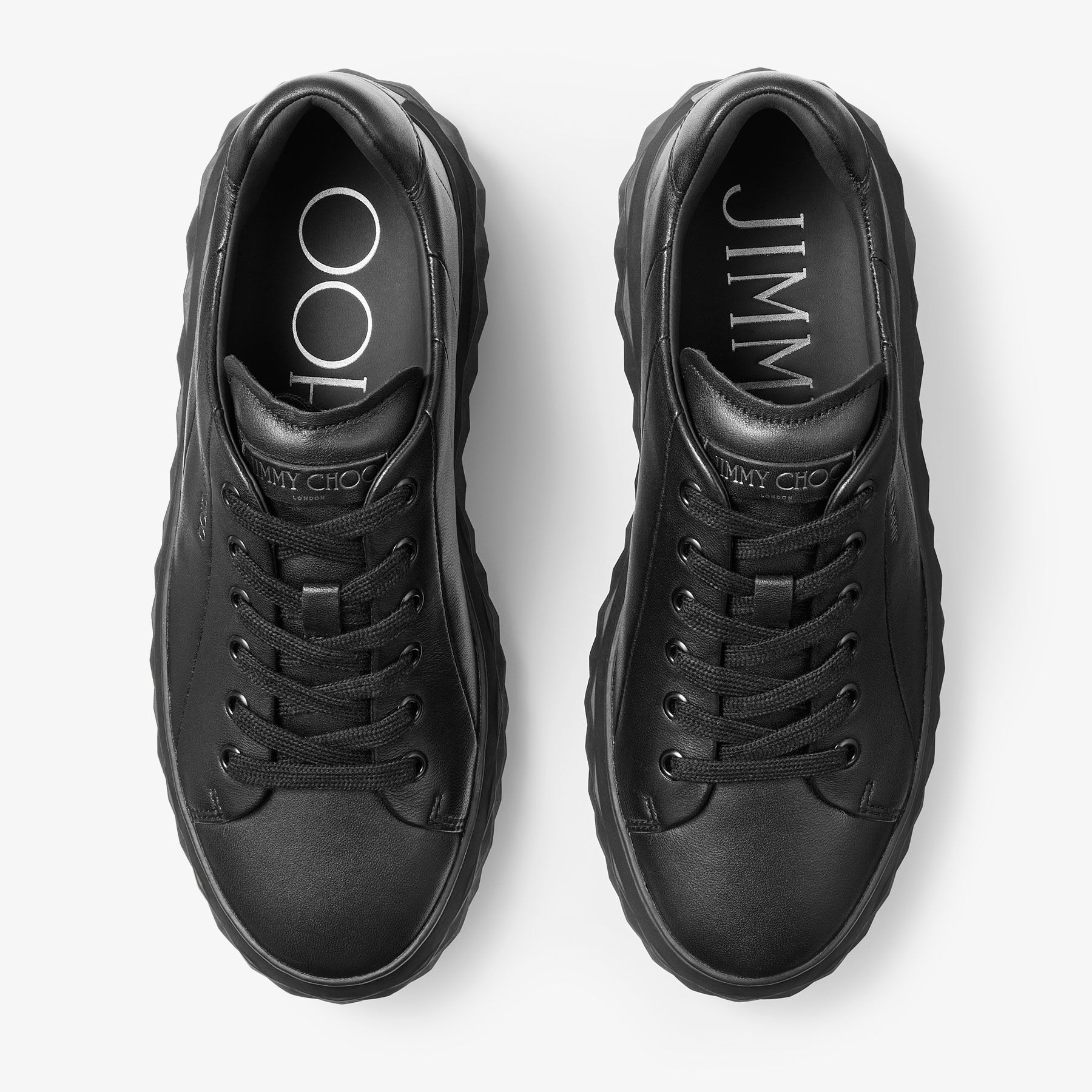 Diamond Light Maxi F Black Nappa Leather Trainers