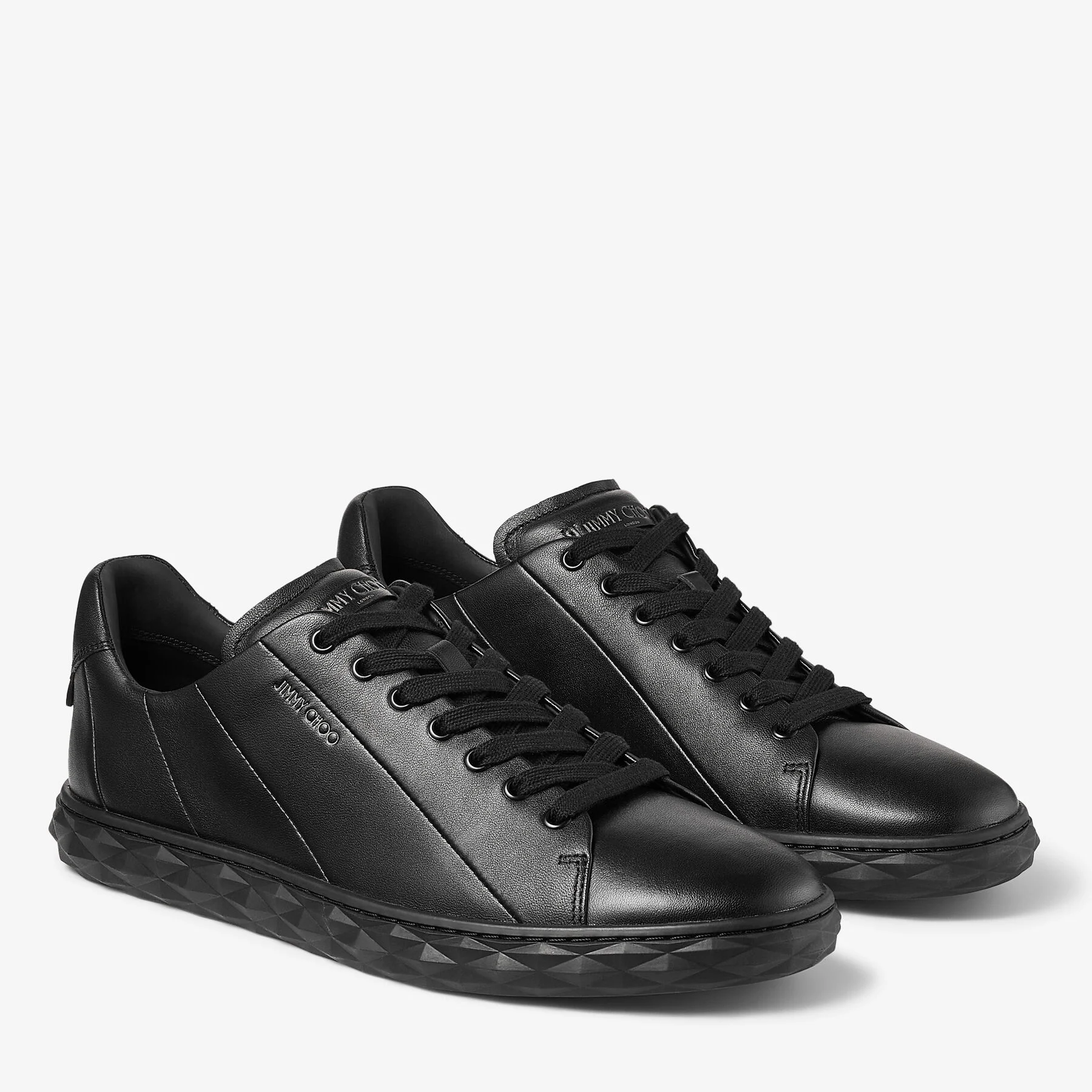 Diamond Light M Black Nappa Leather Trainers