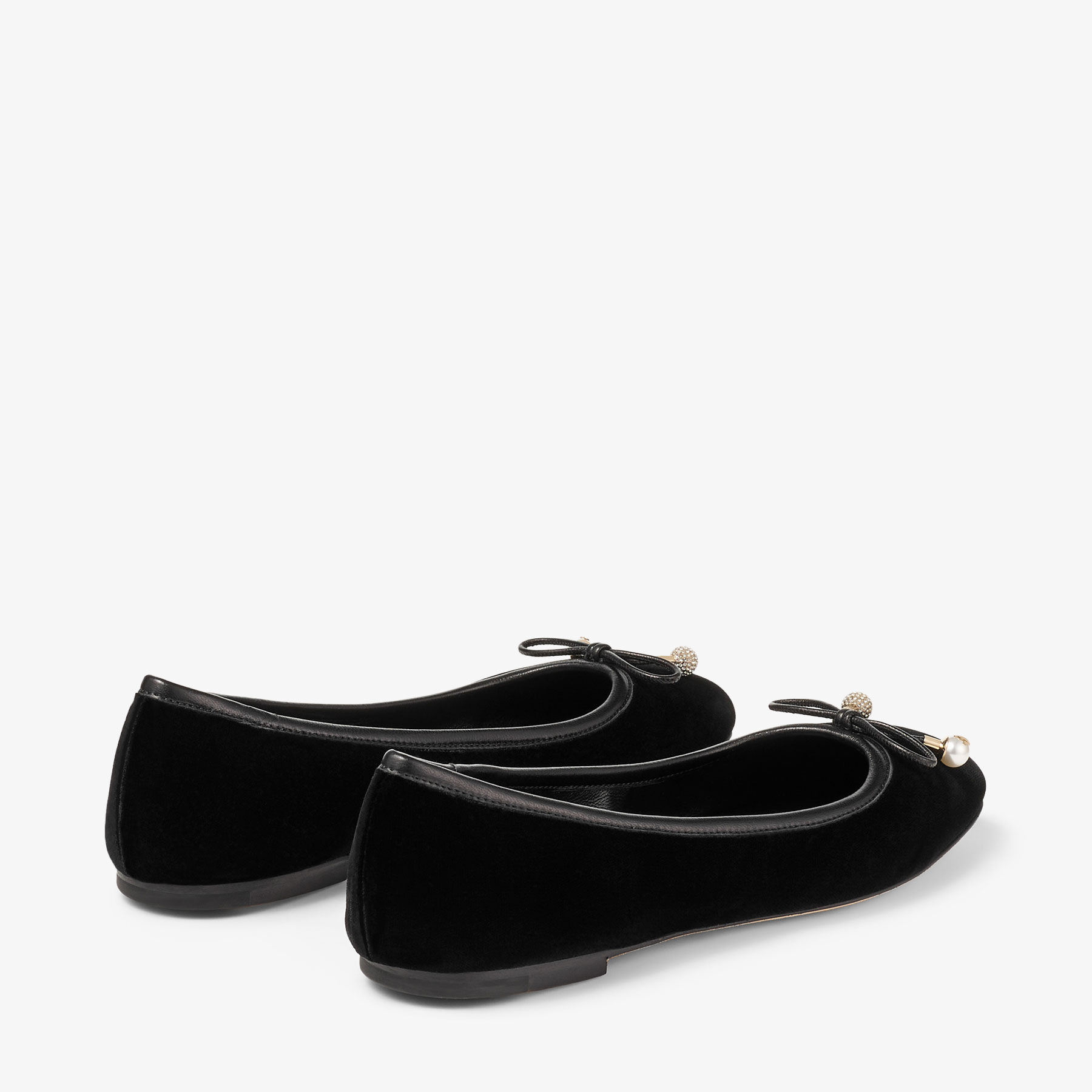Elme Flat Black Velvet Flats