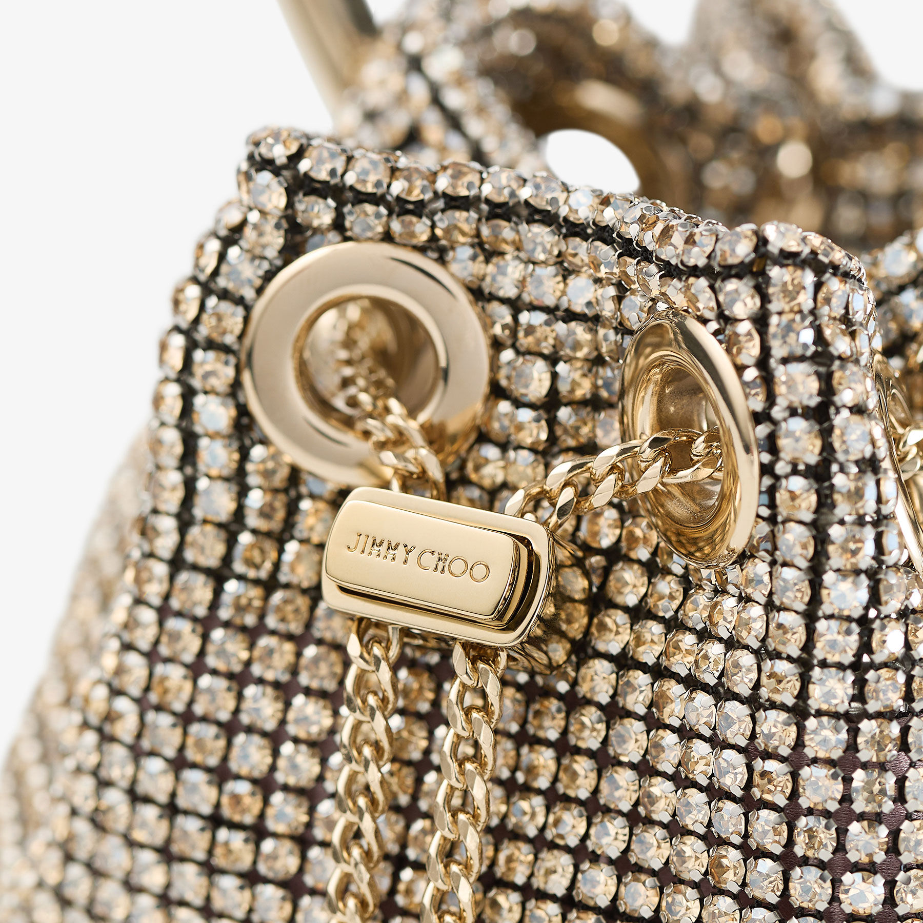 Micro Bon Bon Champagne Crystal Mesh Mini Bag