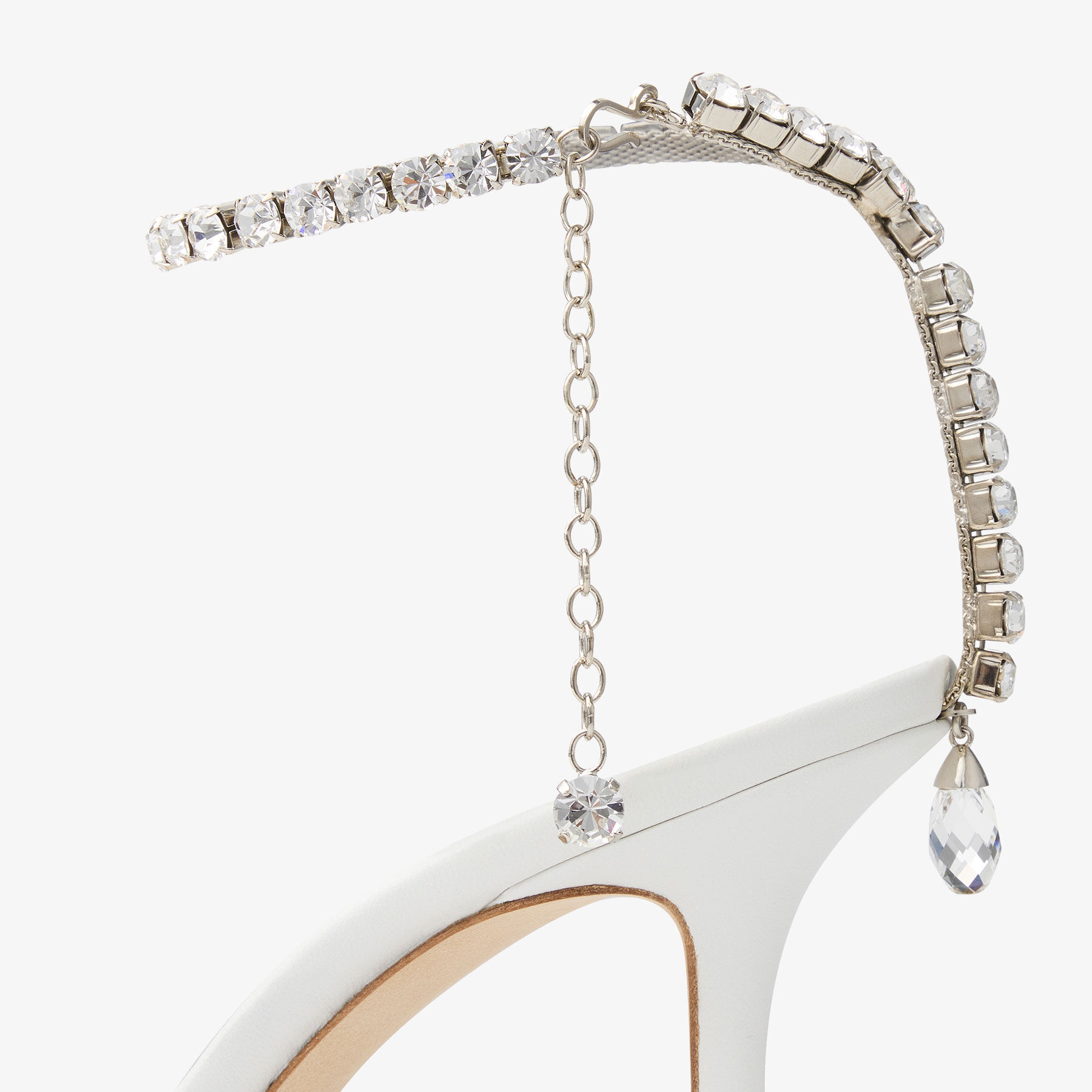 Saeda 85 White Crystal Mesh Pumps