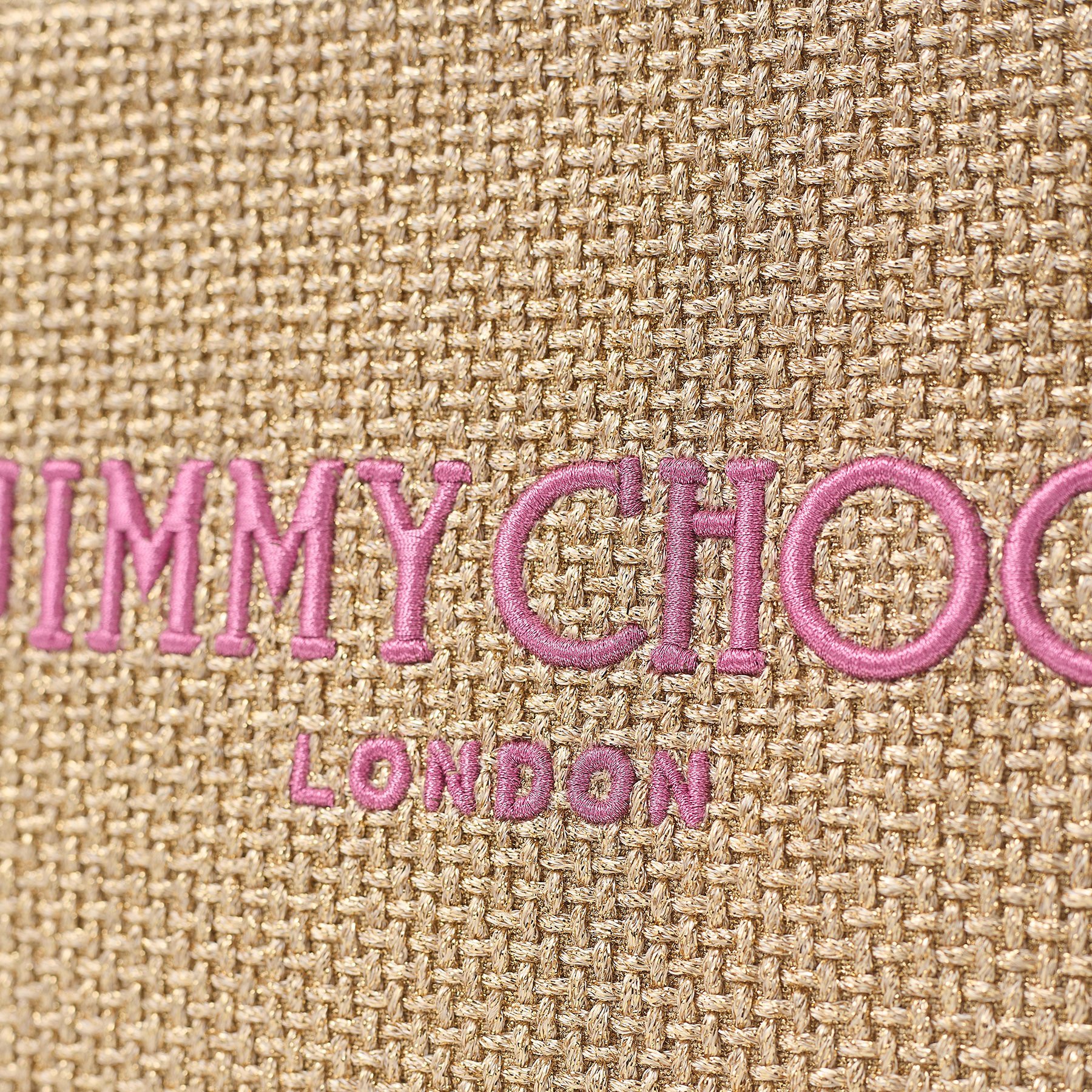 Zip Top Pouch Gold Metallic Raffia Pouch