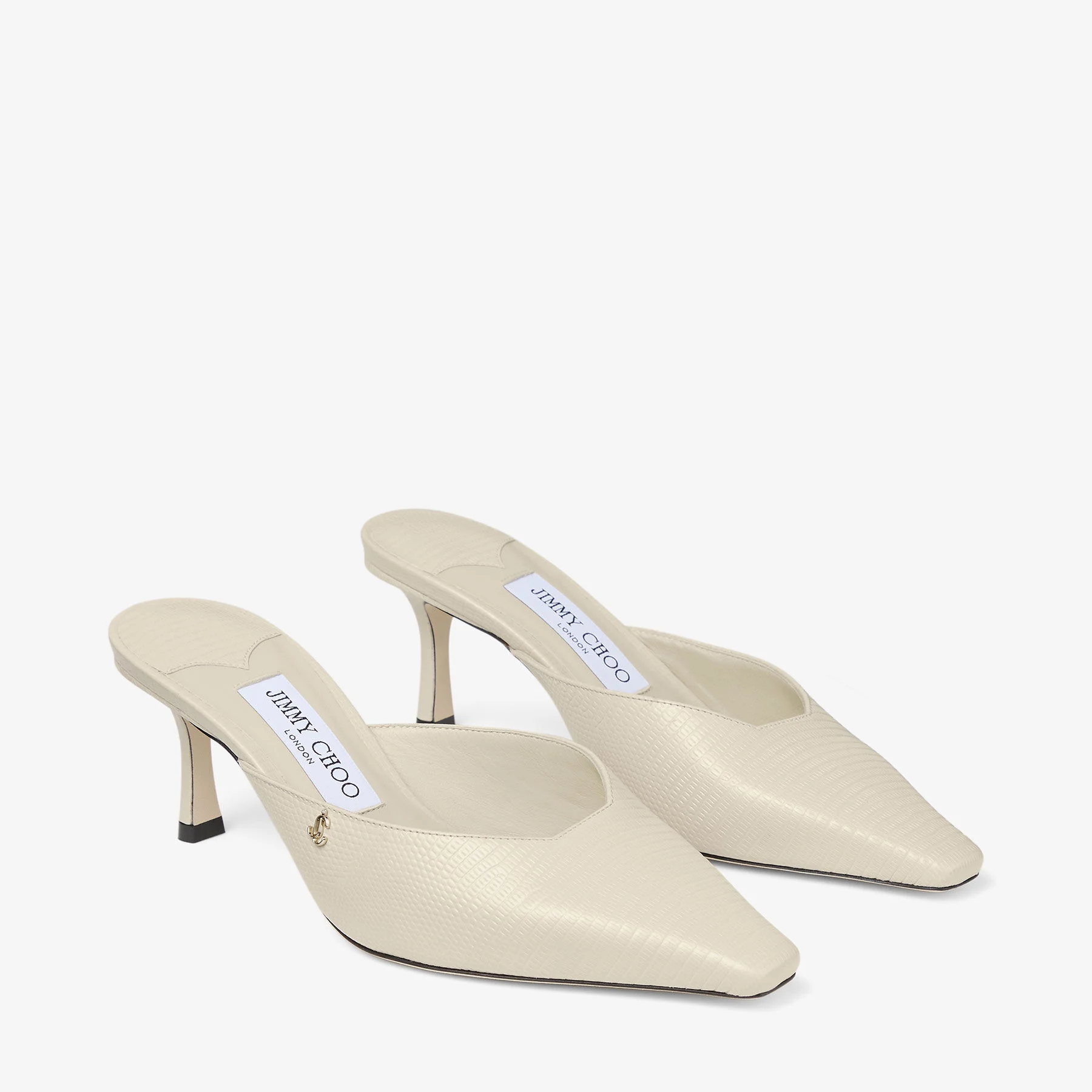 Vivi 65 Bamboo Lizard Printed Leather Mules