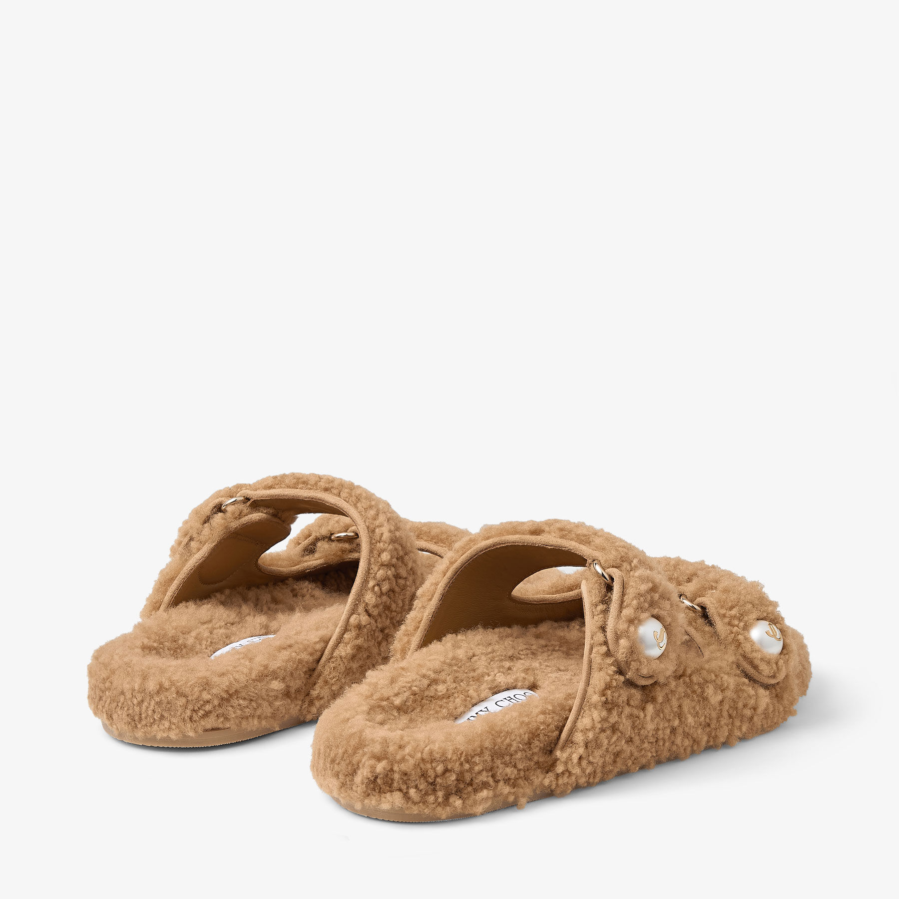 Fayence Sandal Rattan Curly Shearling Sandals