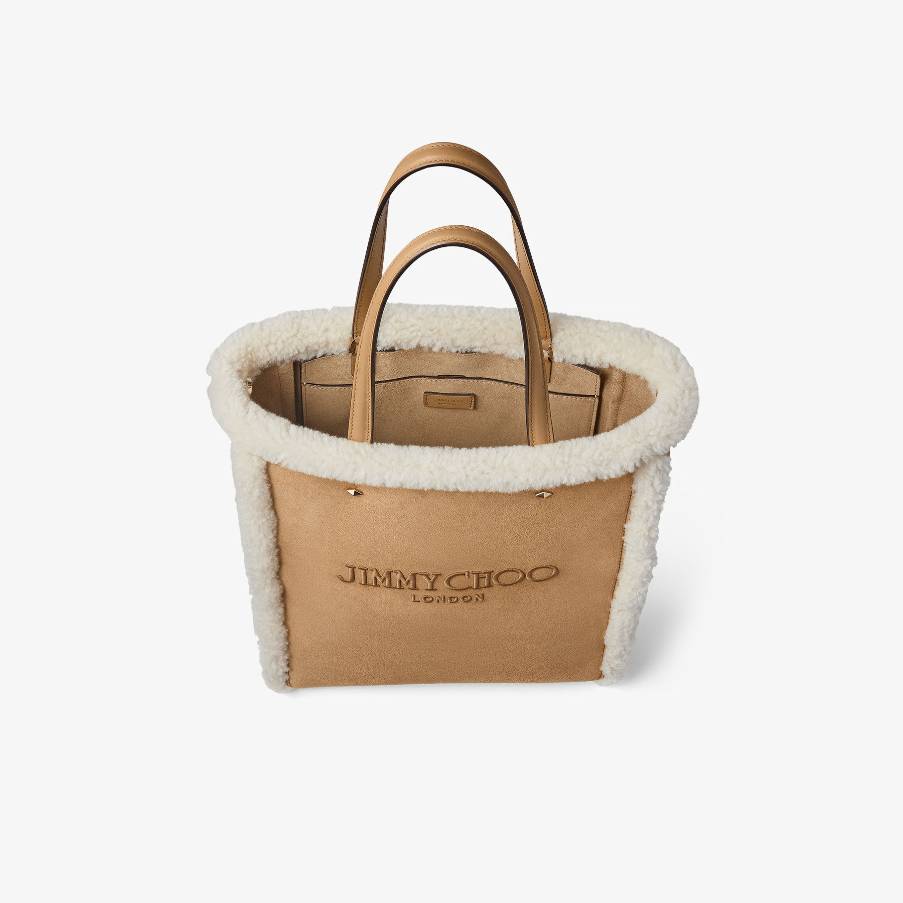 Lenny North-South M Rattan Suede Tote Bag