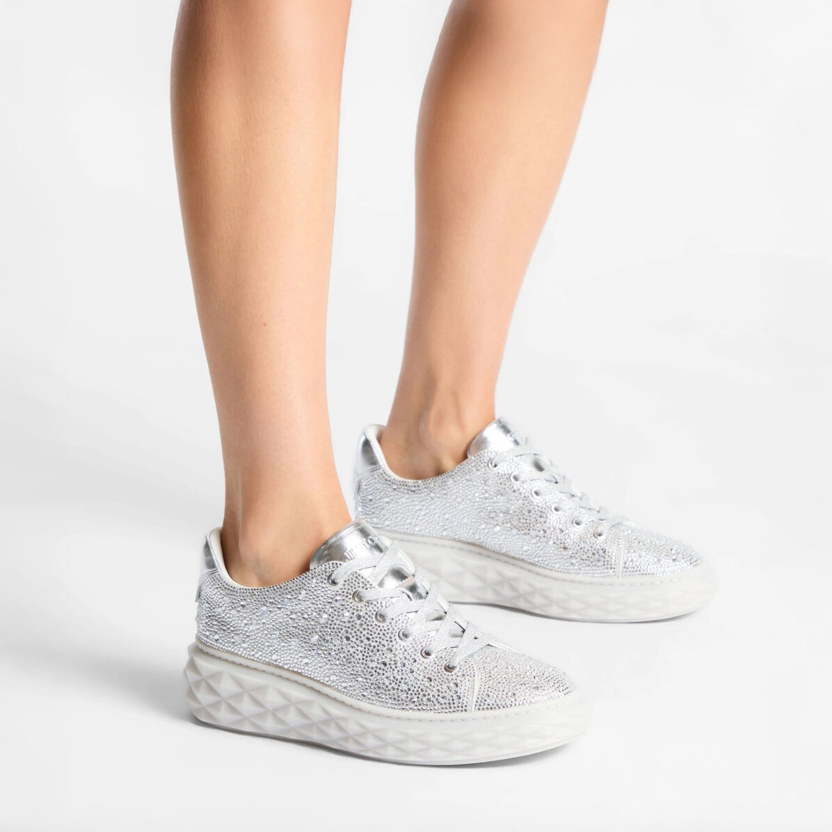 Diamond Light Maxi F Crystal Shimmer Suede Trainers