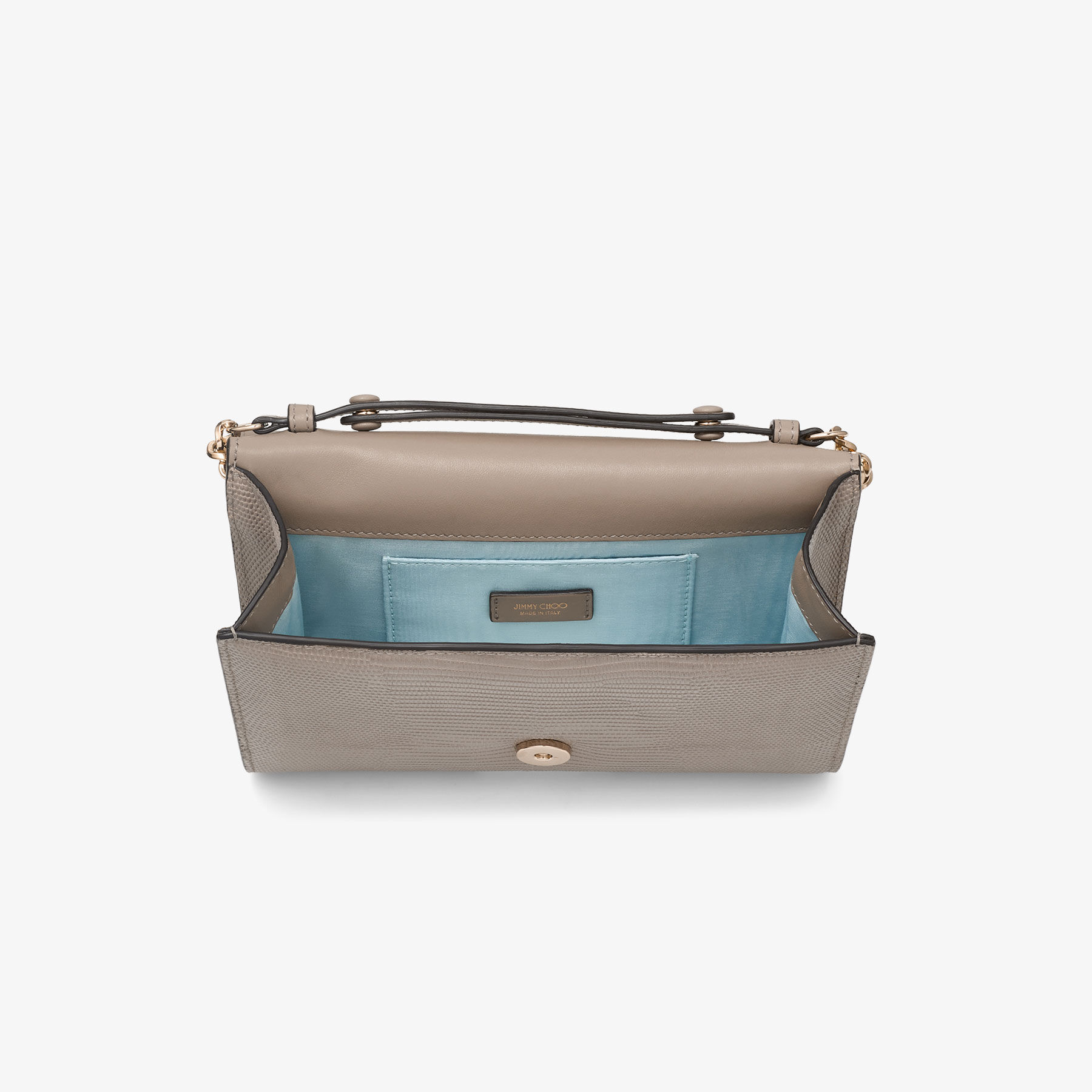 Avenue Clutch Taupe Lizard Printed Leather Clutch Bag