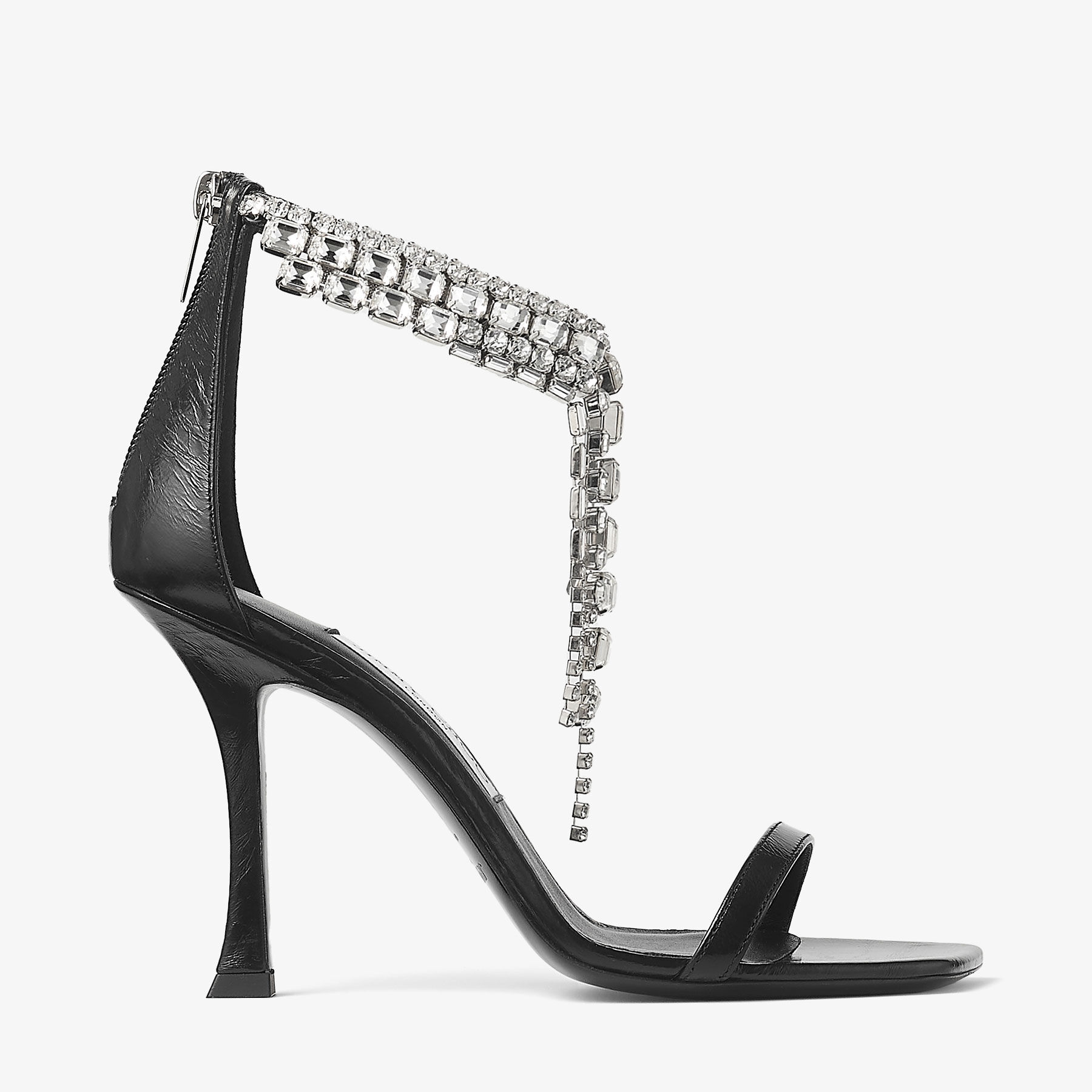 Verity Sandal 100 Black Vintage Metallic Leather Sandals