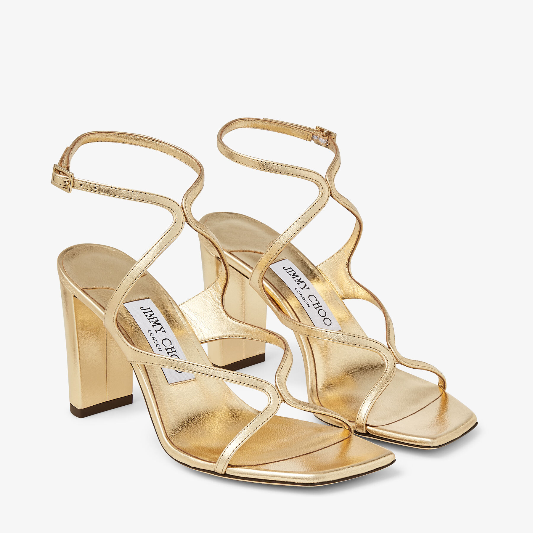 Azie 85 Gold Metallic Nappa Leather Sandals