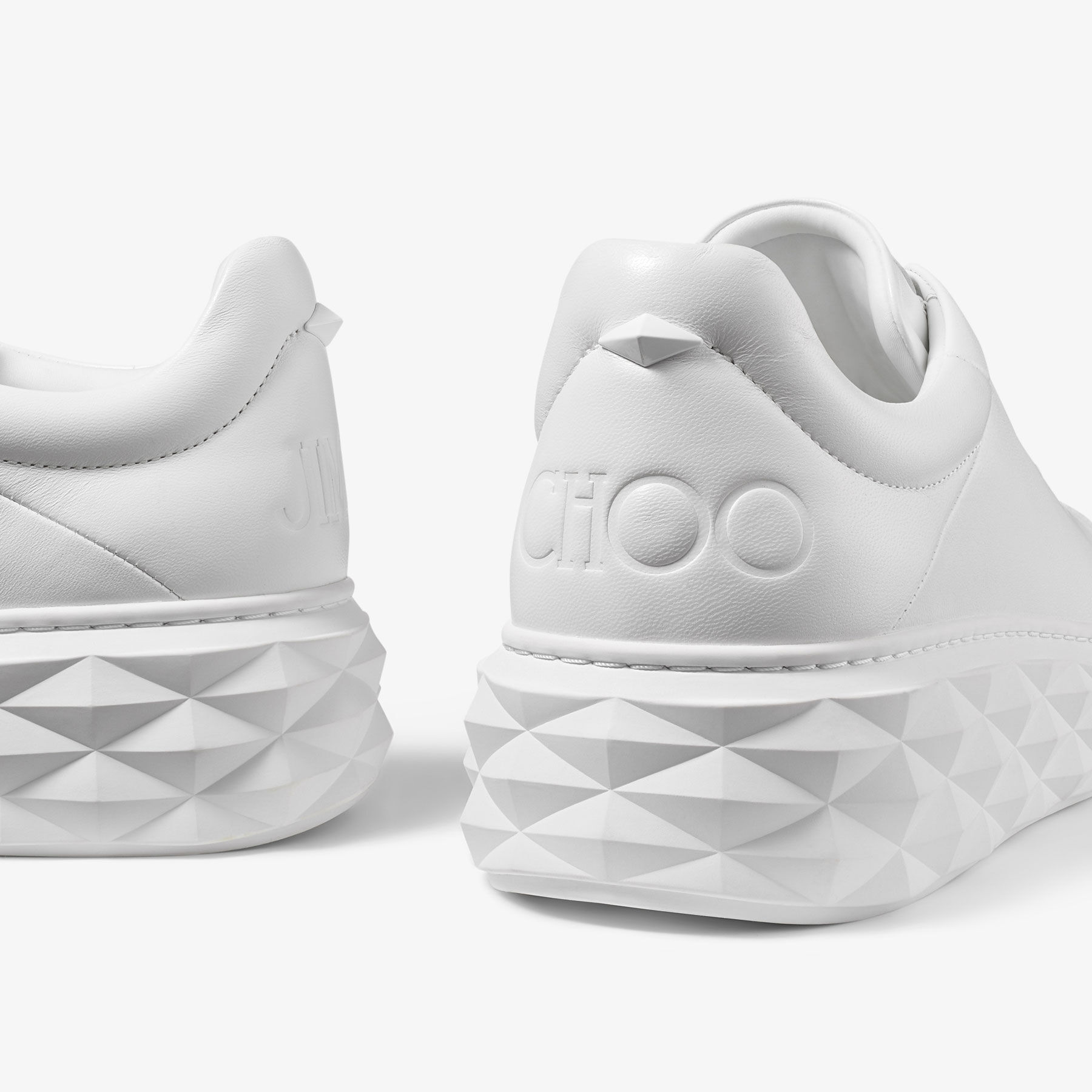 Diamond Maxi M II White Nappa Leather Platform Trainers