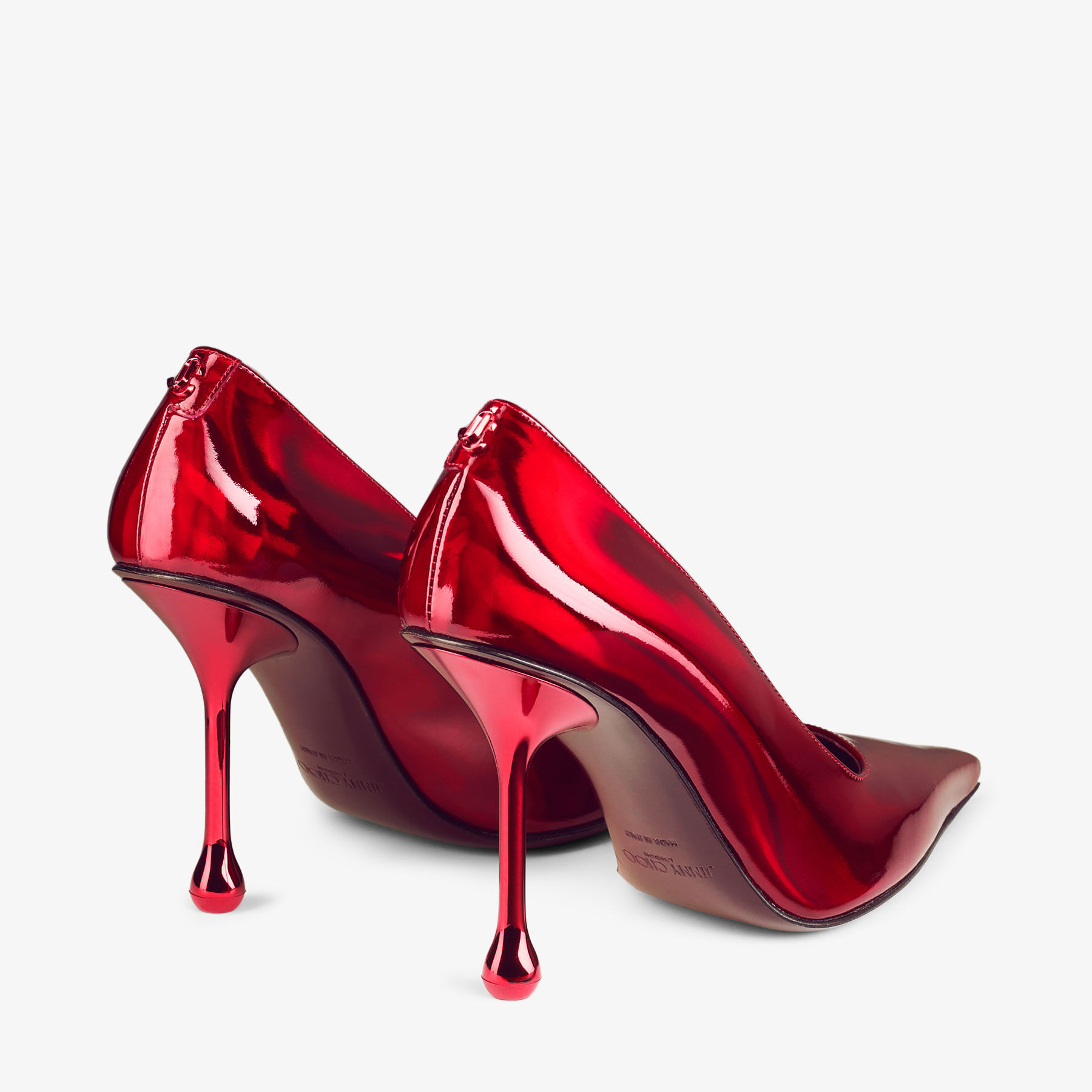 Ixia 95 Ruby Red Leather Pumps