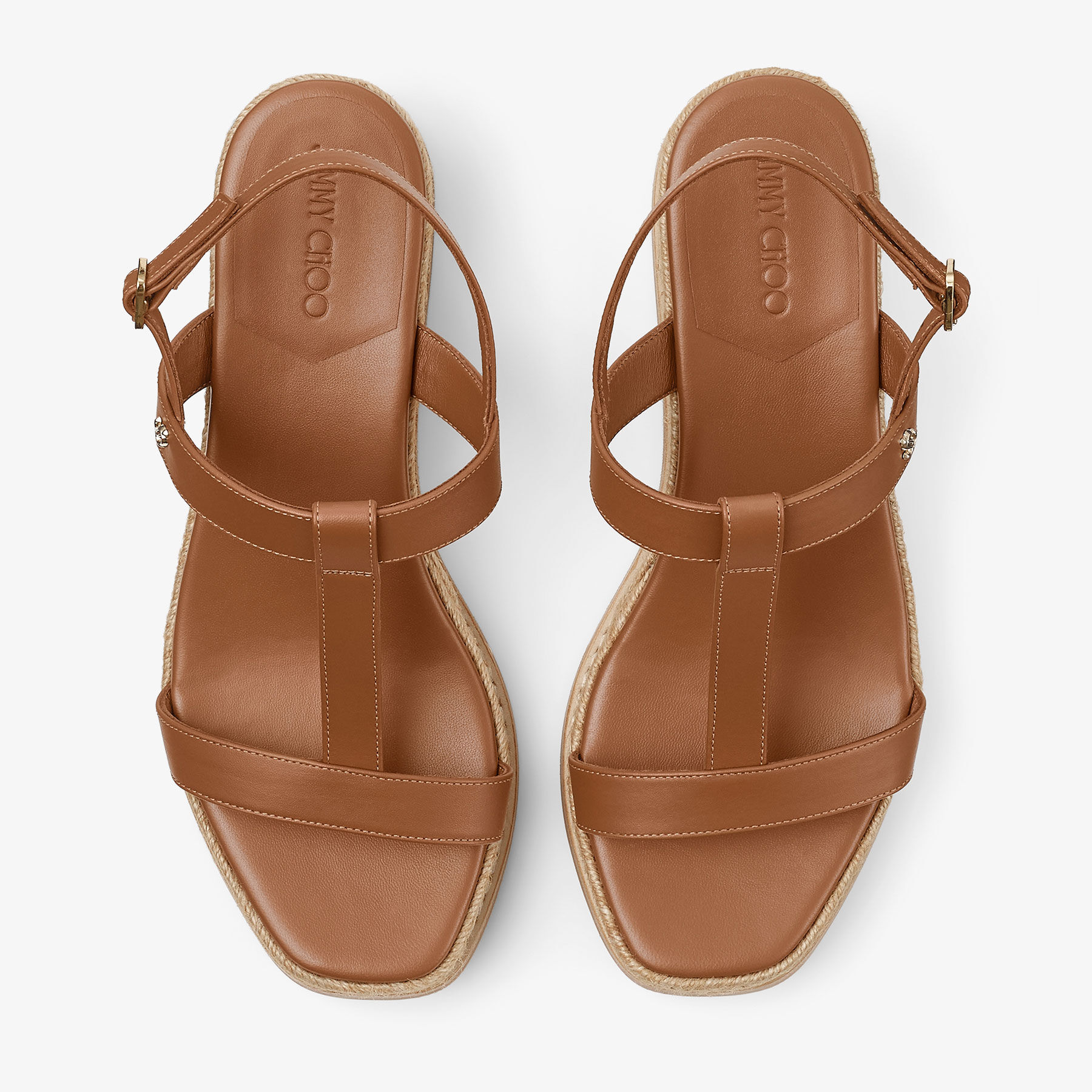 Theia Wedge 60 Tan Leather Wedge Sandals