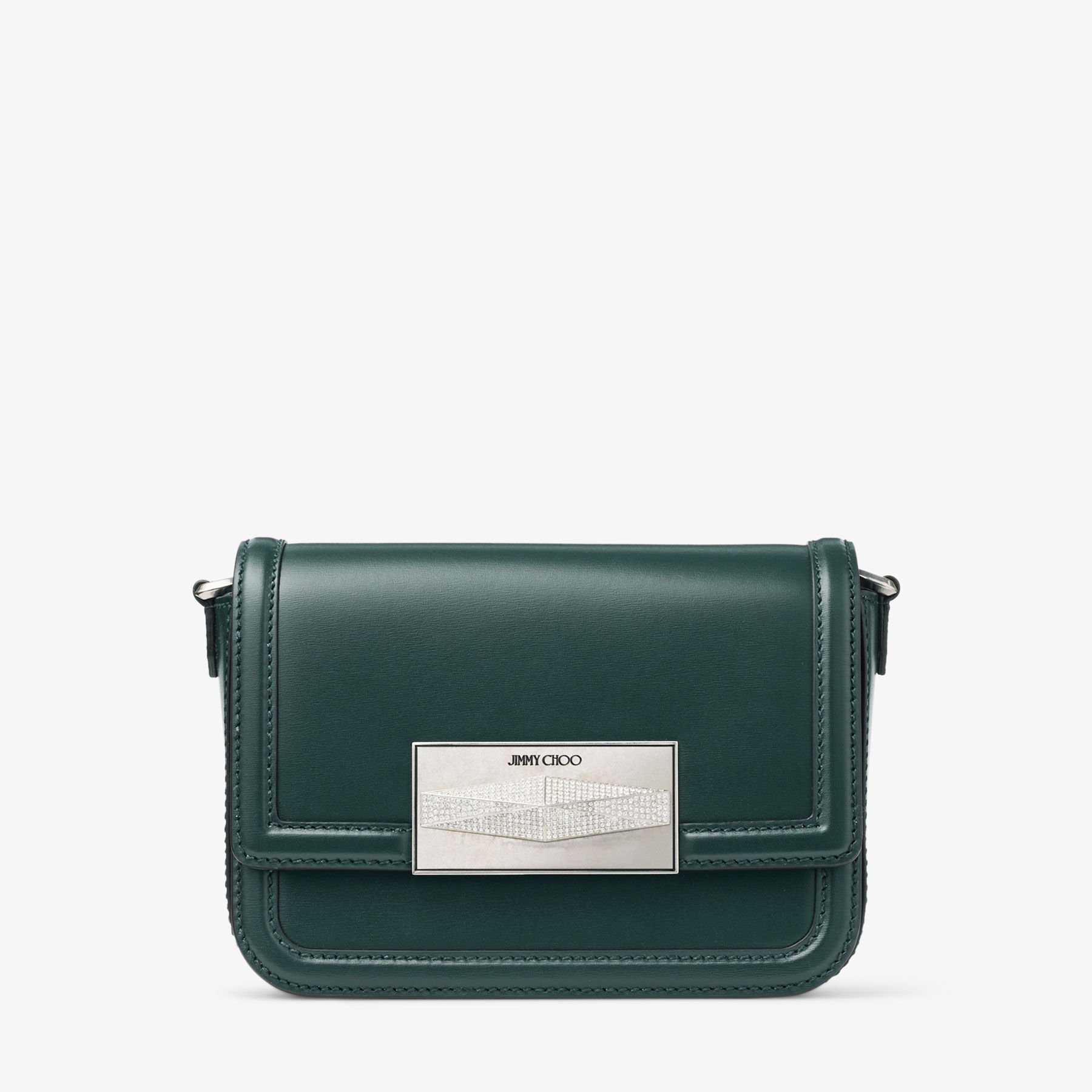 Diamond Crossbody Dark Green Leather Crossbody Bag
