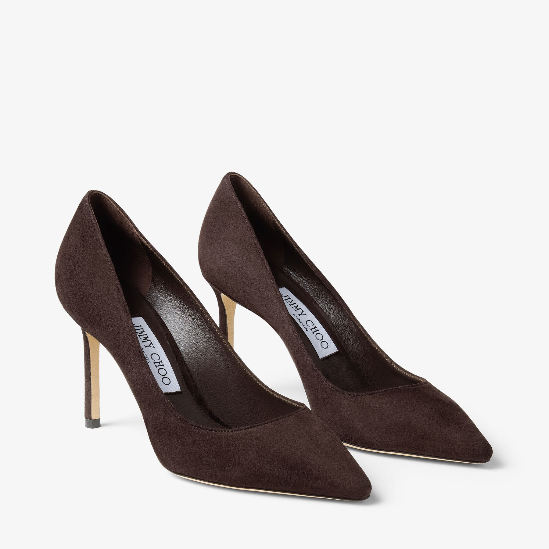 Romy 85 Coffee Tonal Suede Pumps