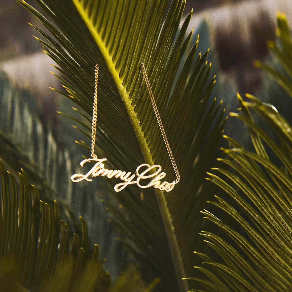 Logo Script Necklace Gold Finish Script Necklace