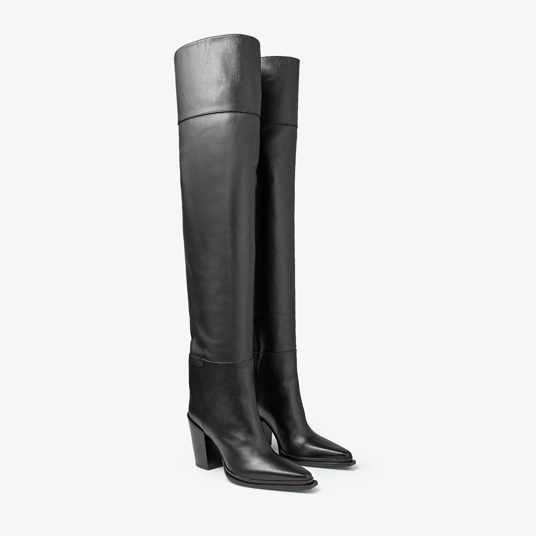 Cece Over The Knee Boot 80 Black Leather Over-The-Knee Boots