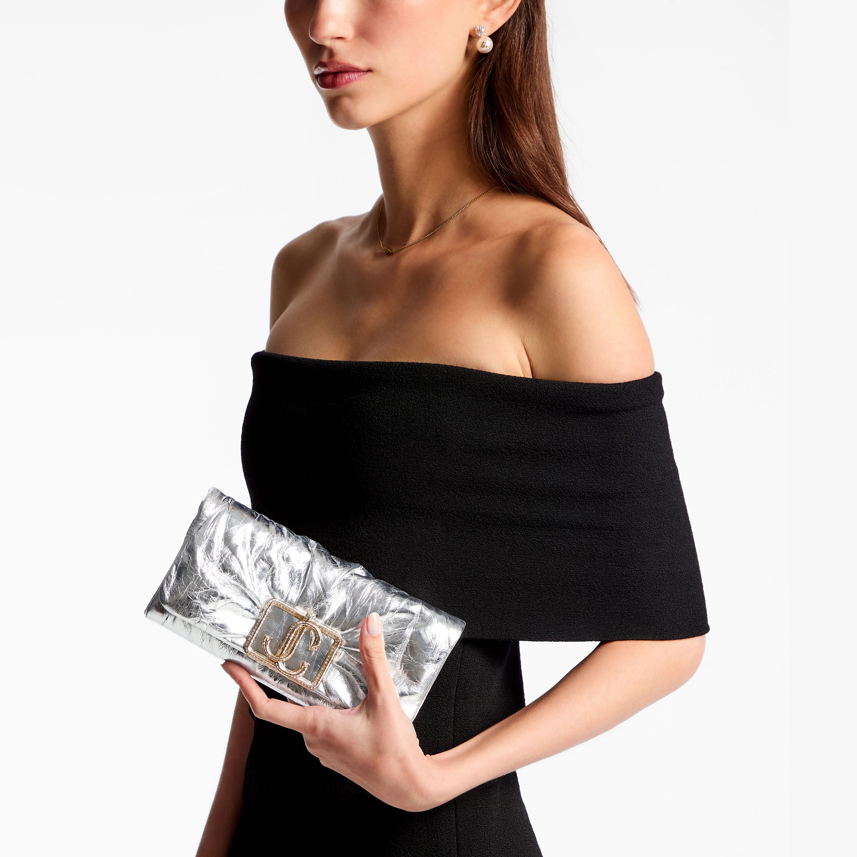 Edie Wallet Silver Vintage Metallic Leather Mini Bag