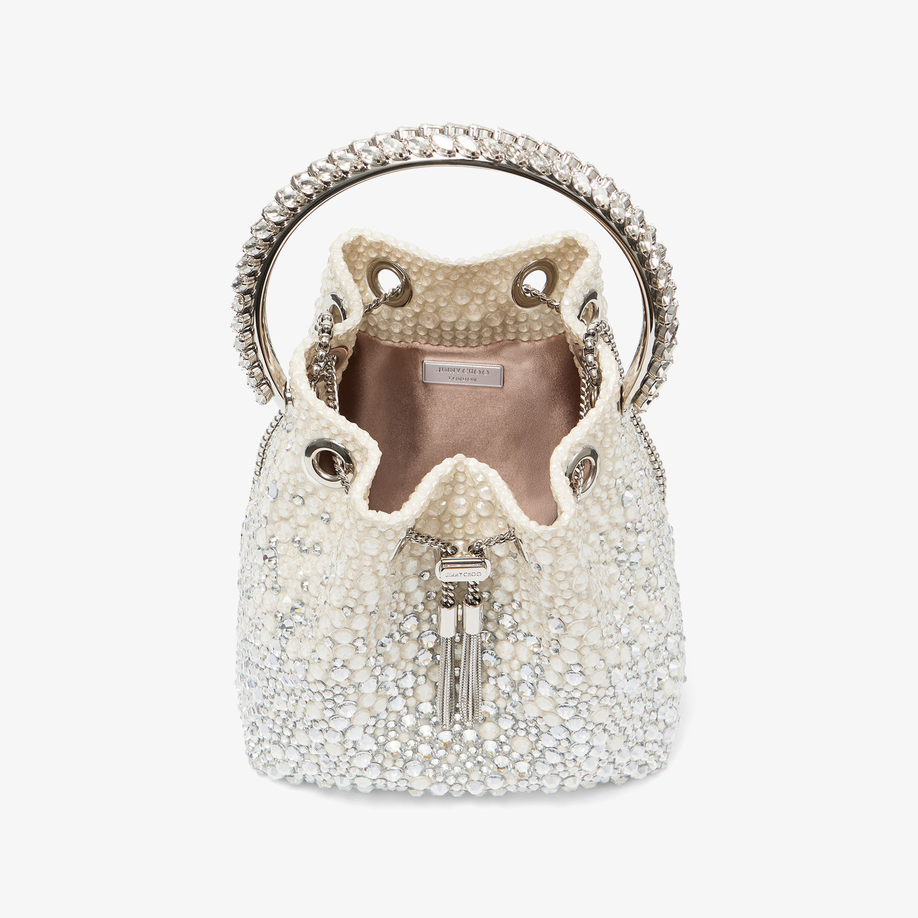 Bon Bon Ivory Satin Crystal Bag